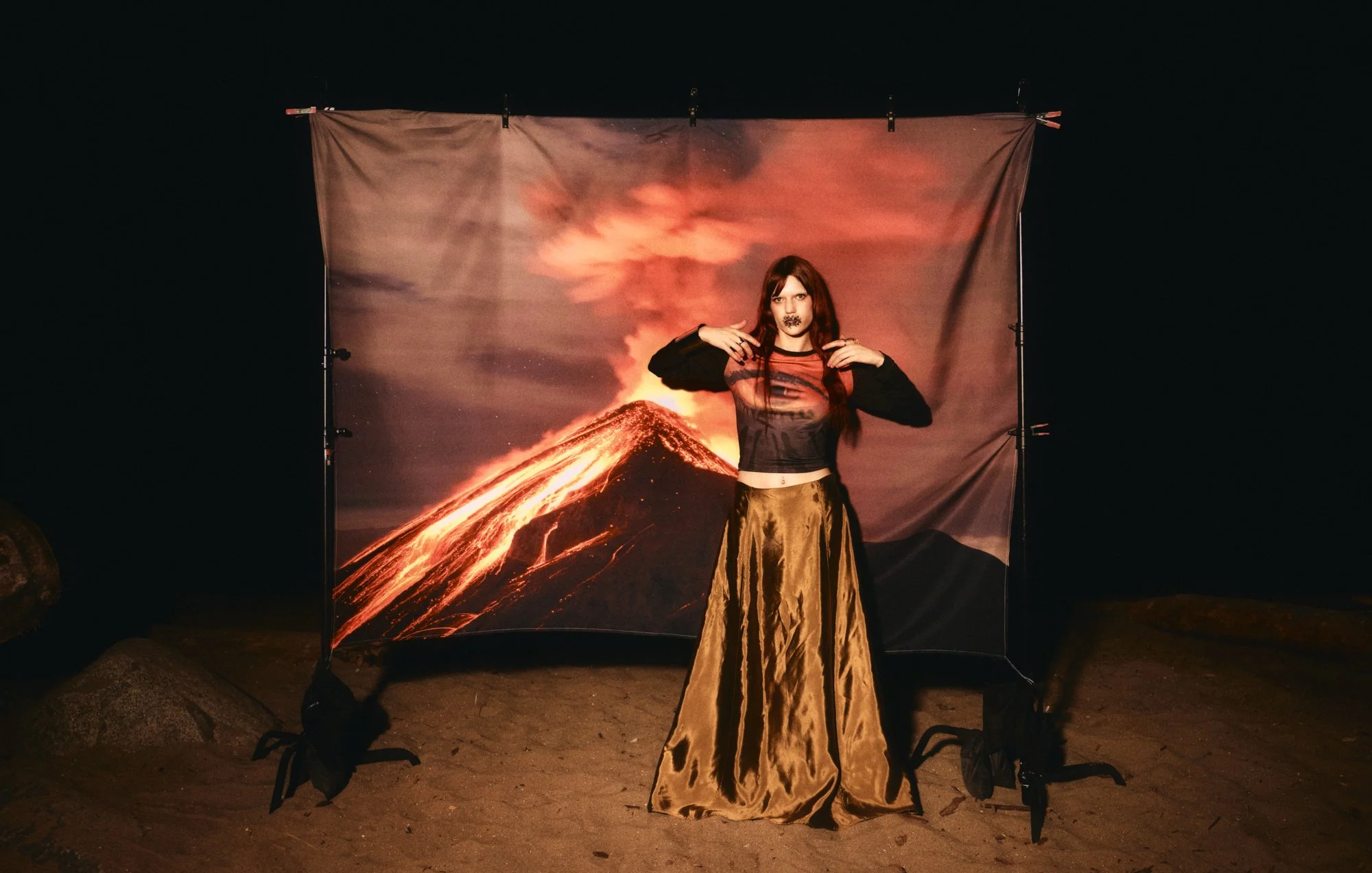  Top: Badeé, Skirt: Archival 90’s Silk, Rings: MAM, Cuff: Stylist’s own 