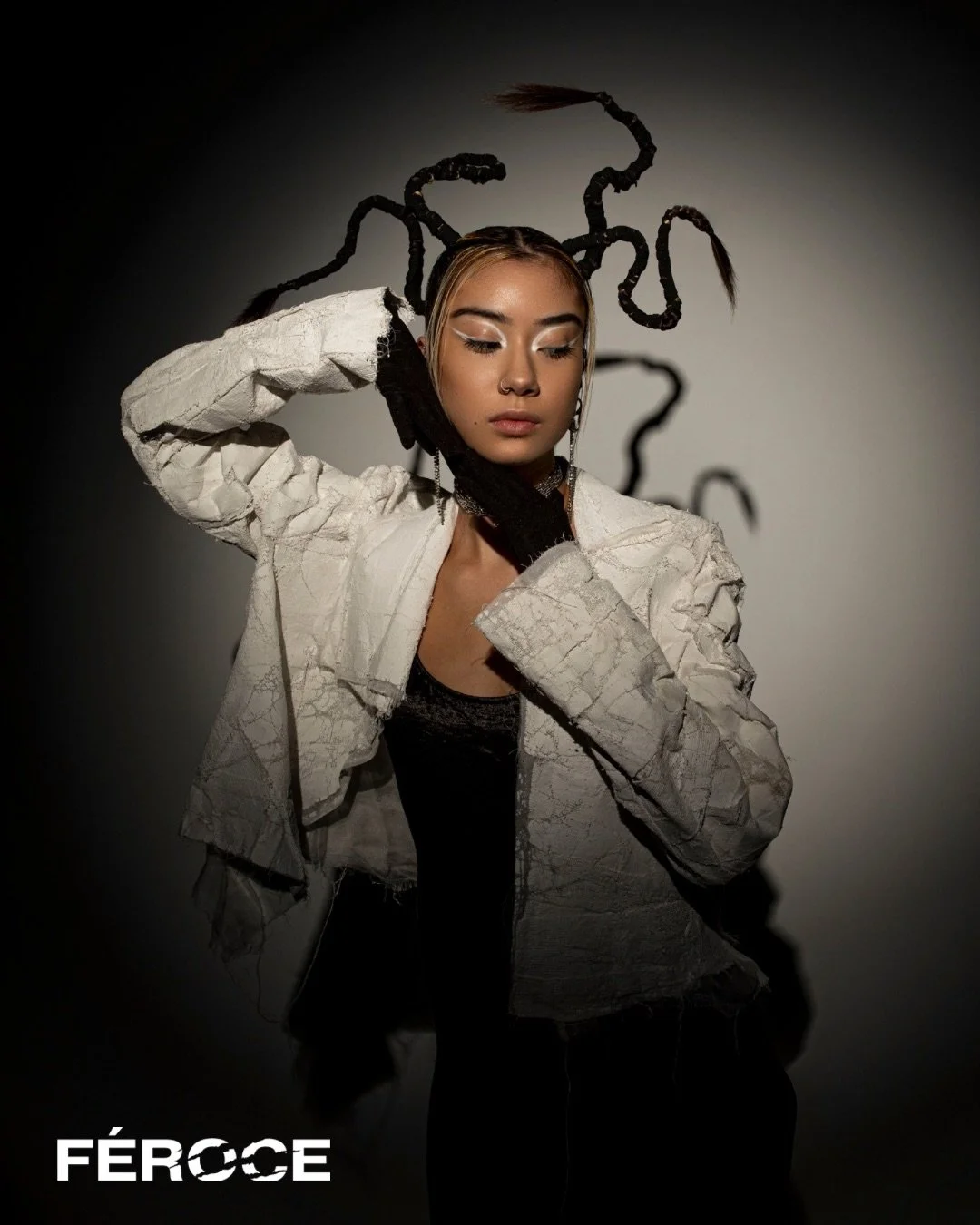  Jacket by Tess McNab @tessmcnab_design / Dress by H&amp;M @hm / Boots by Public Desire @publicdesire / Jewellery is Stylists archive 