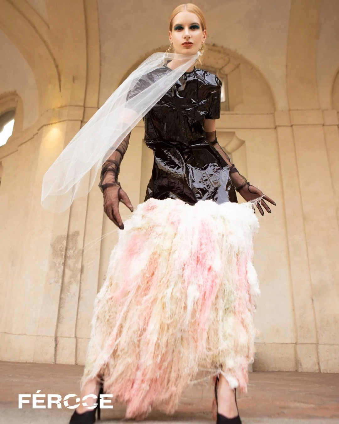  Photographer: Silvia Piva  Model: Livia Murvai  Makeup Artist: Francesca Rezzola  Wardrobe Stylist: Laura Maria Tonelli    Wardrobe:  Top: Ritika S Sankpal    Skirt: Tooca    Gloves: Kuun Studio    PR: Monica Mazzanti PR 