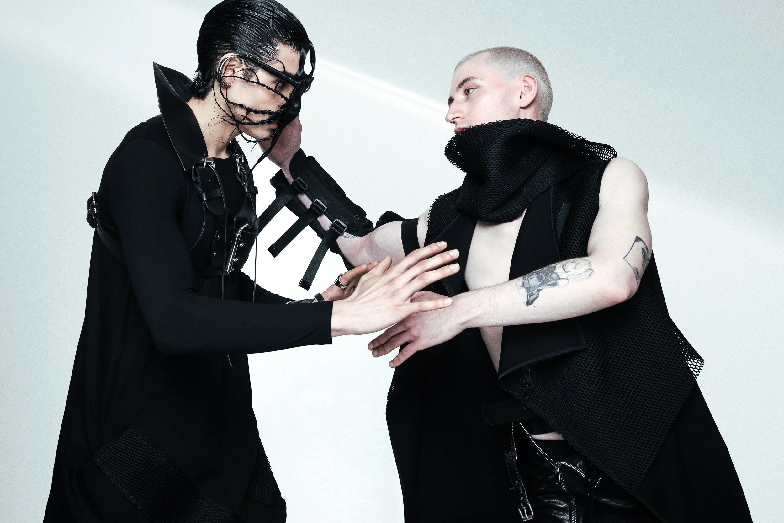  Photographer: Jure Perisic  Model: Matheus M.  Model: Adam N.  Makeup Artist: Flavio Costa  Hair Stylist: Shotaro Terashima  Wardrobe Stylist: Silvio Ivkic  Art Director: Silvio Ivkic  Creative Director: Jure Perisic    Wardrobe:  I.G.O.R. by Igor D