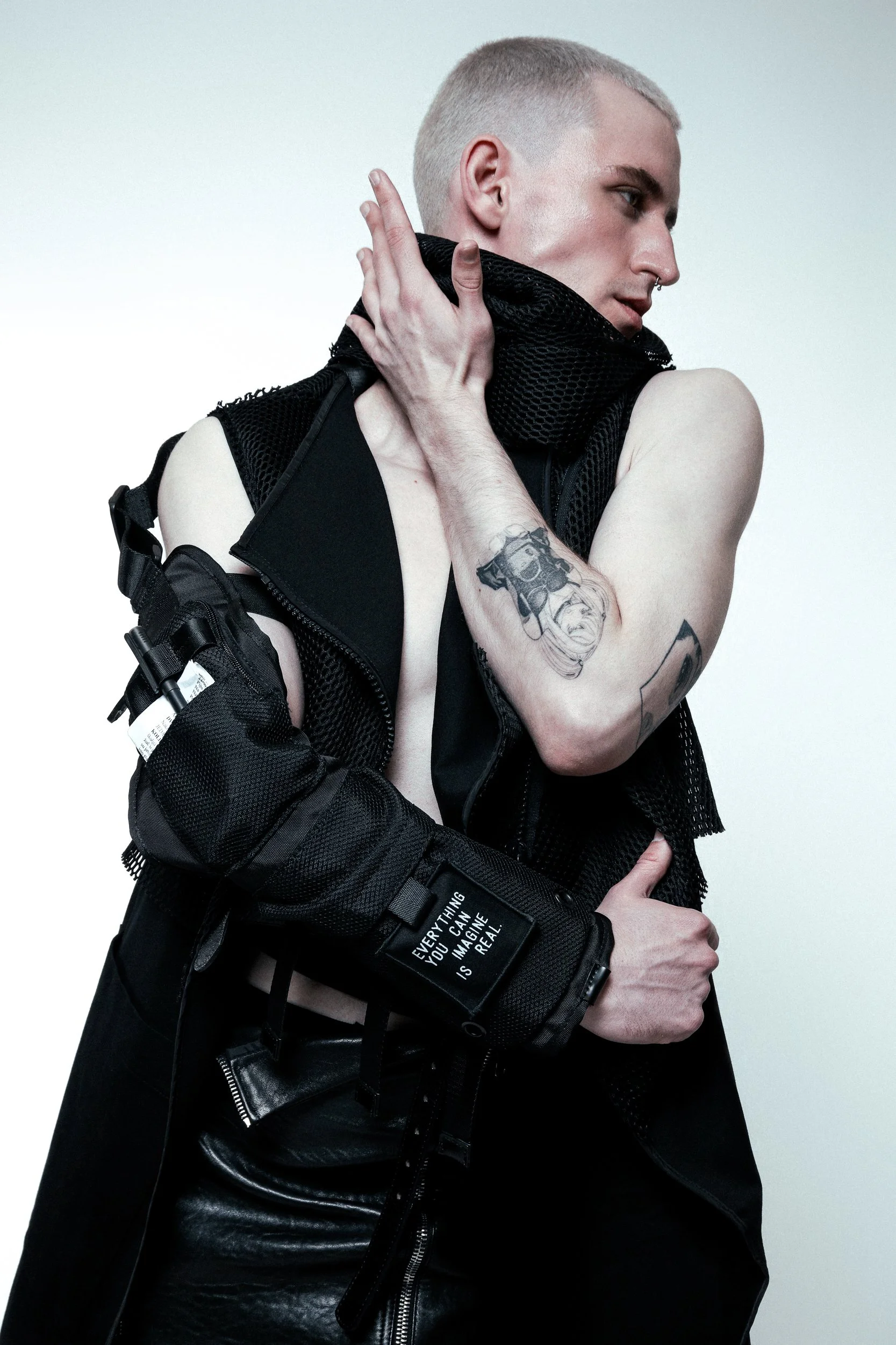  Photographer: Jure Perisic  Model: Adam N.  Hair: Shotaro Terashima  Makeup: Flavio Costa  Styling: Silvio Ivkic    Wardrobe: I.G.O.R. by Igor Dobranic  Item: CODED EDGE 