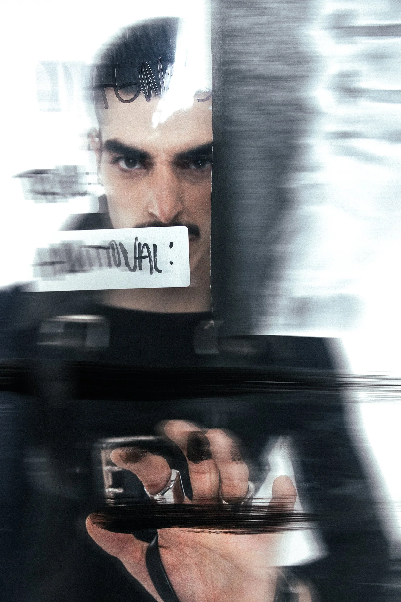  Photographer: Jure Perisic  Model: Matheus M.  Hair: Shotaro Terashima  Accessory Design: Shotaro Terashima  Styling: Silvio Ivkic  Wardrobe: ZANA BAYNE    Wardrobe: I.G.O.R. by Igor Dobranic  Item: CODED EDGE 