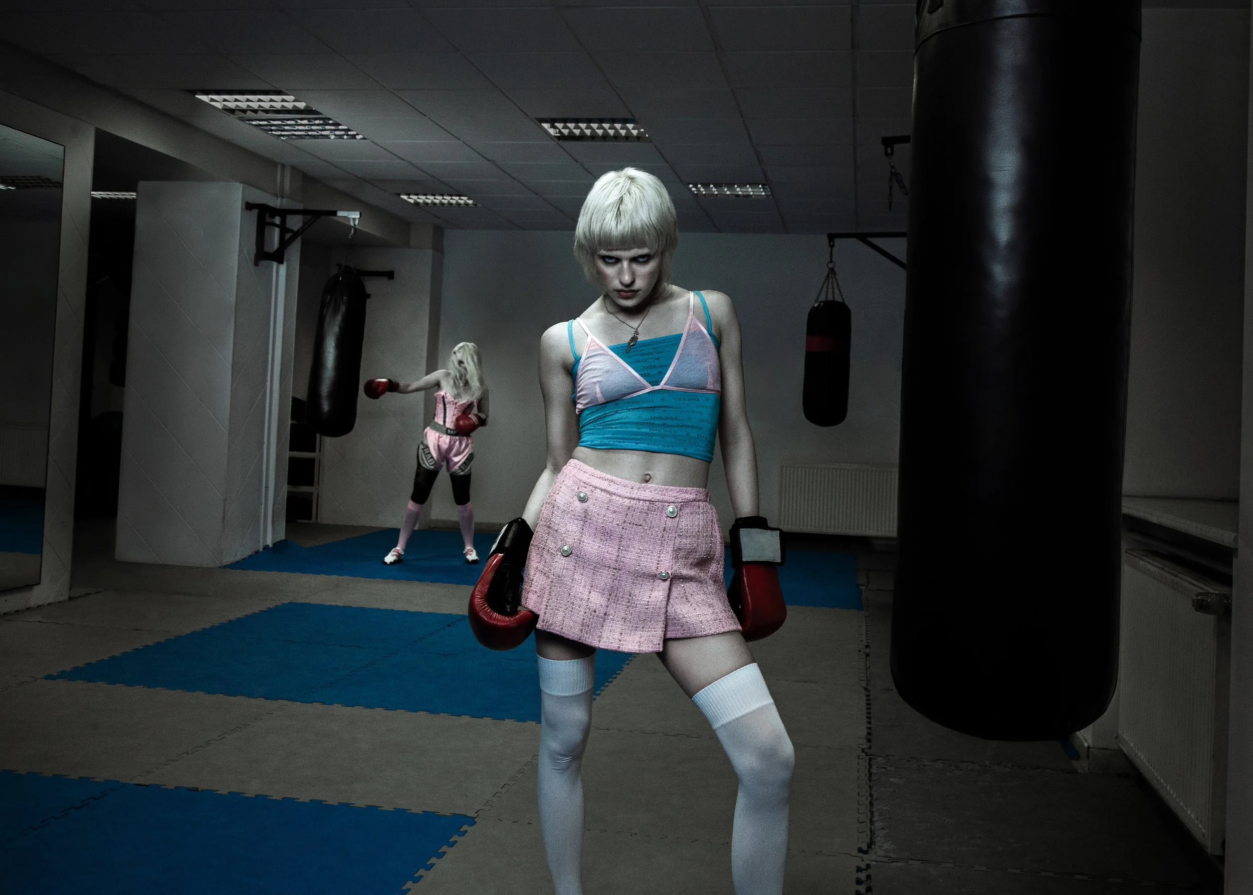  Photographer: Ymir Turan  Model: Jagna Nocoń  Model: Weronika Kolad  Makeup Artist: Jakub Domański  Stylist: Izabela Przeniosto    Model 1  Top: Diesel  Bra: Vintage  Skirt: Vintage  Knee socks: Calzedonia  Jewellery: acid_tiger_rings    Model 2  Co