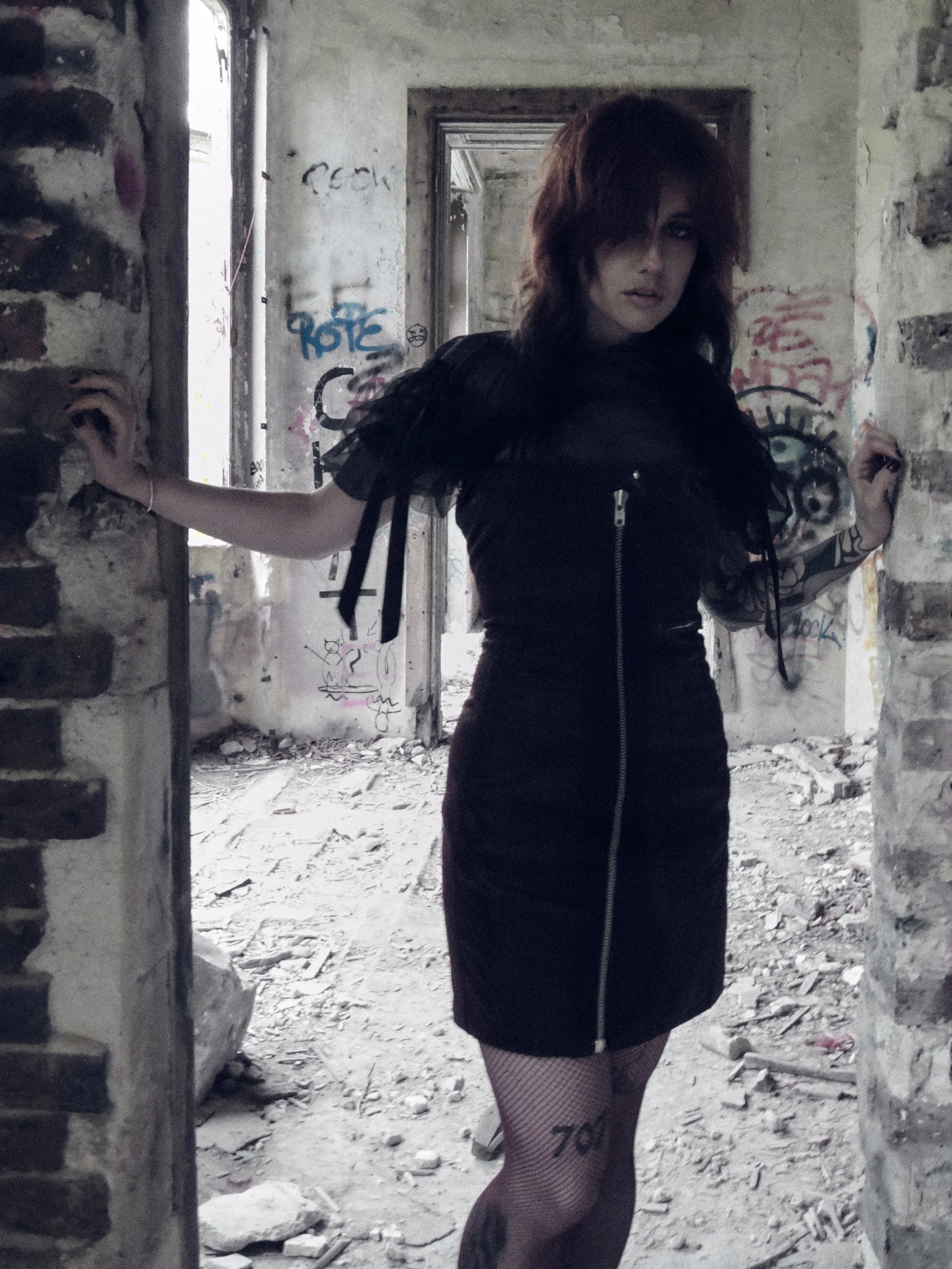   Top: ESTHÉ (via Studio Paillette)    Dress: PRESSIAT (via Studio Paillette)    Stockings: CALZEDONIA    Shoes: BUFFALO  