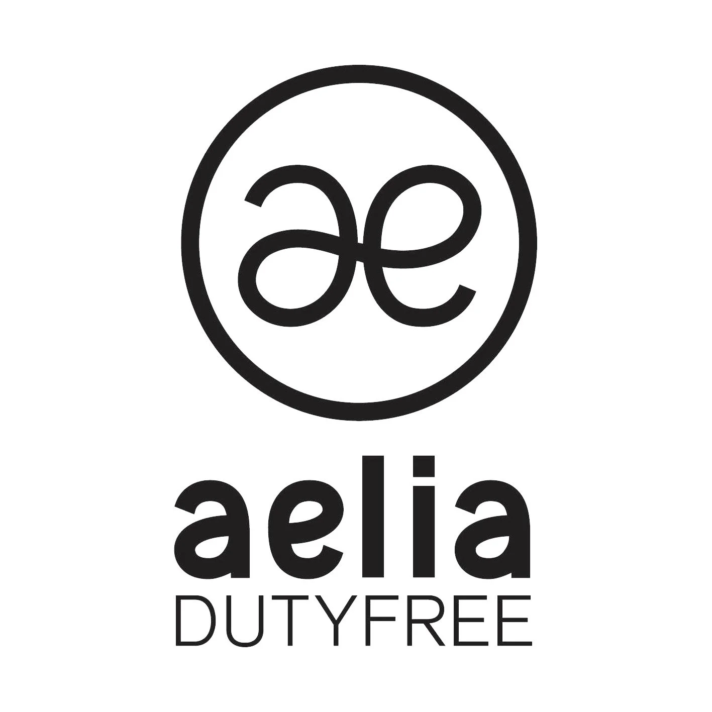 Aleea Duty Free logo with a circle and stylized initials 'ae' above the text 'aelia DUTY FREE'.