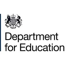 Logo of the Department for Education with a royal emblem and the text 'Department for Education'