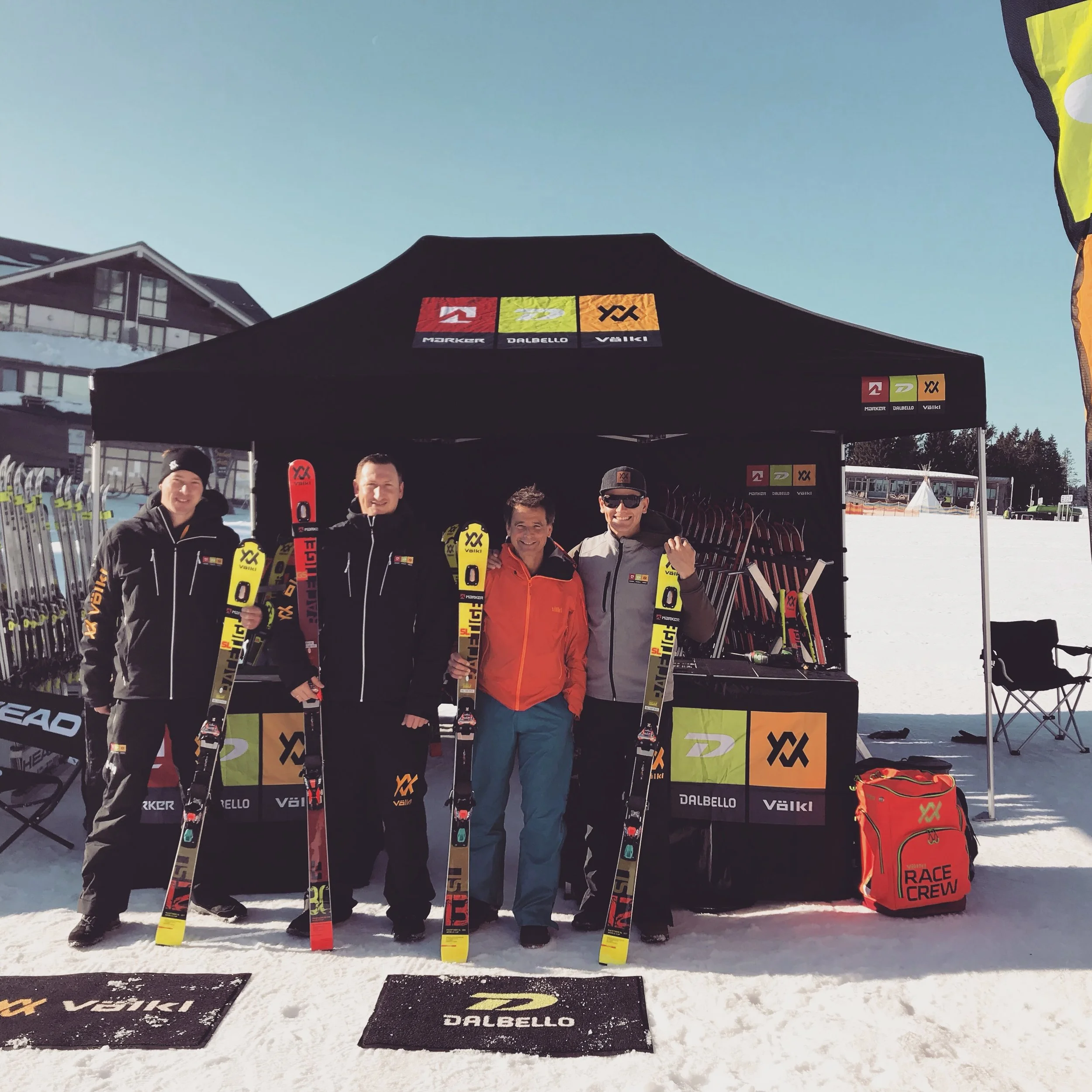 Skitest  mit  den Völkl Jungs