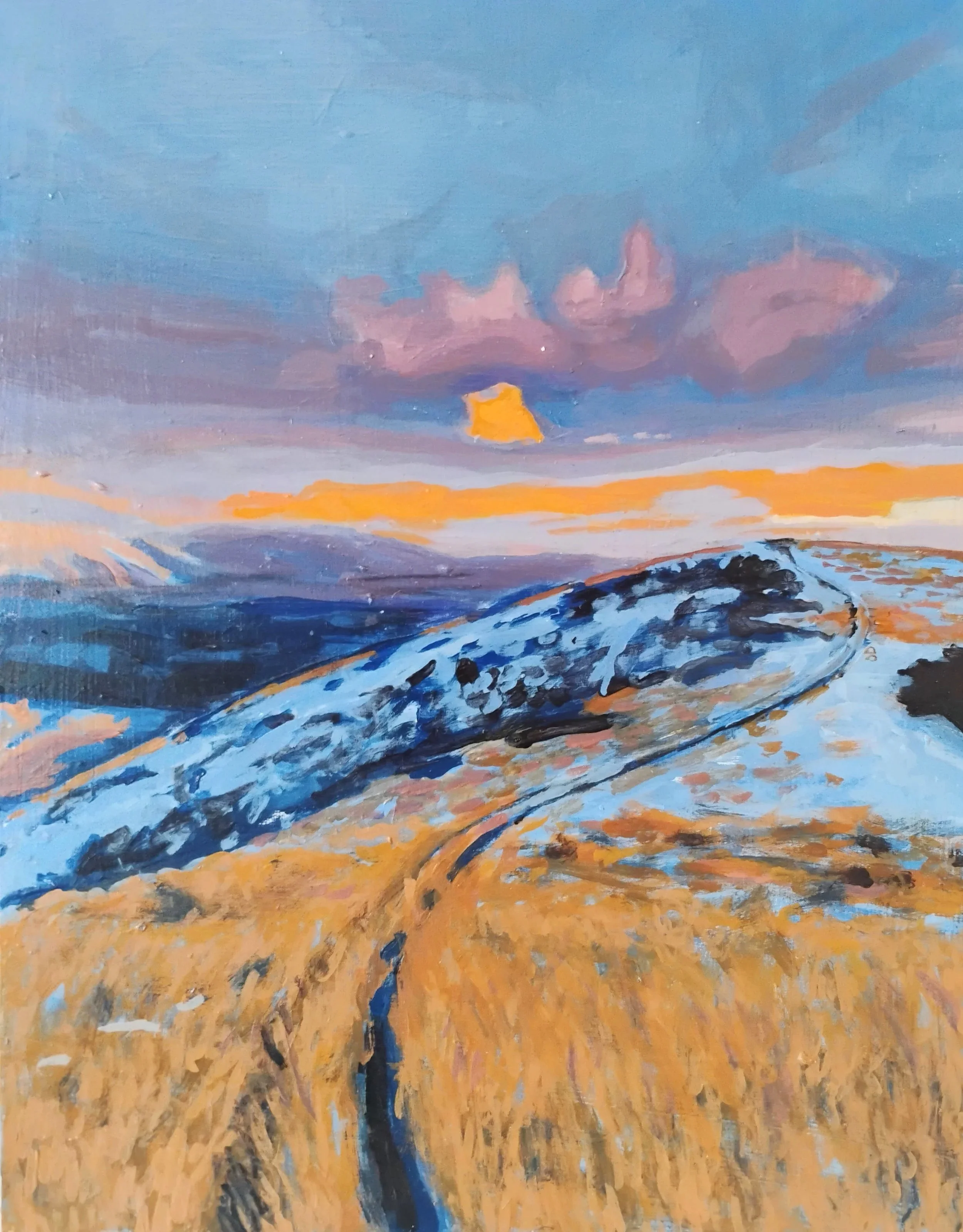 "November Snow" (SOLD)
2025, Acrylic on panel 14X11".

