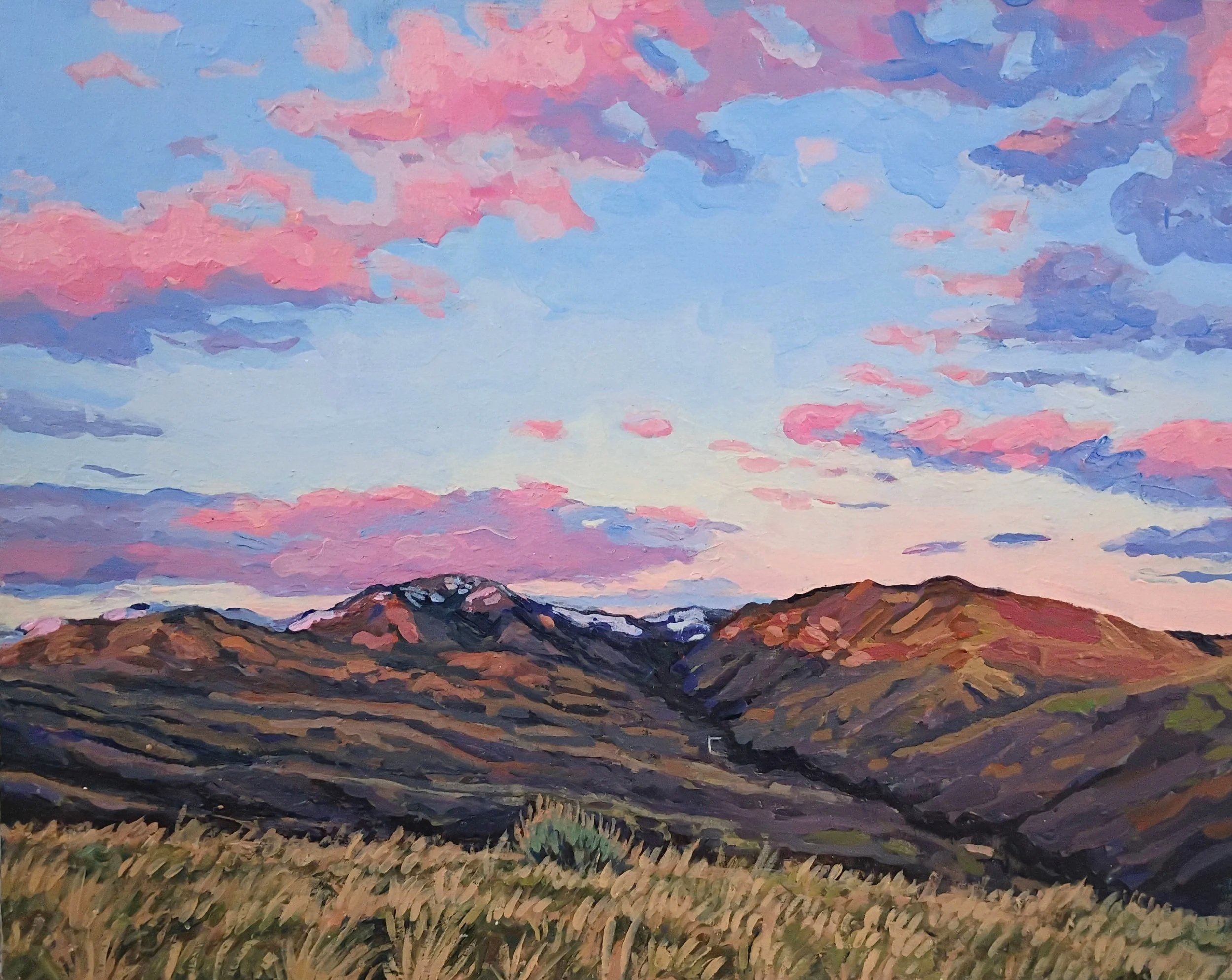 "City Creek Sunset V"
2026, Bio-acrylic on panel, 16X20".
The fifth installment in my City Creek Sunset series.