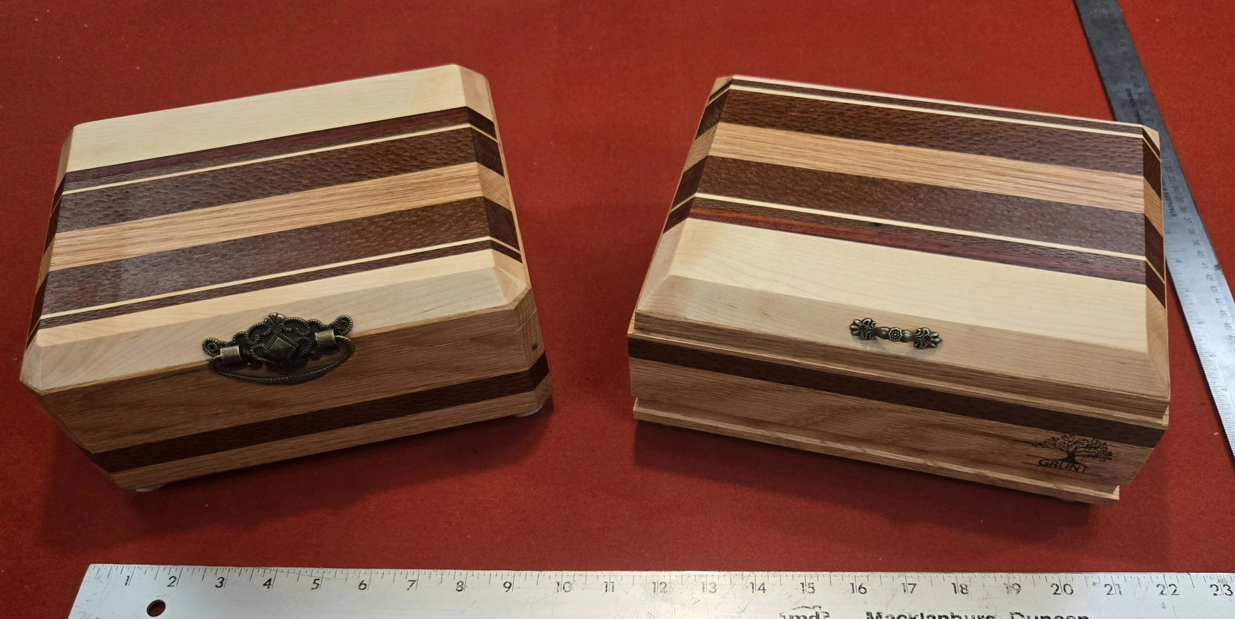 #62 Leopardwood, maple & oak His & her keepsake boxes  Together or separately!