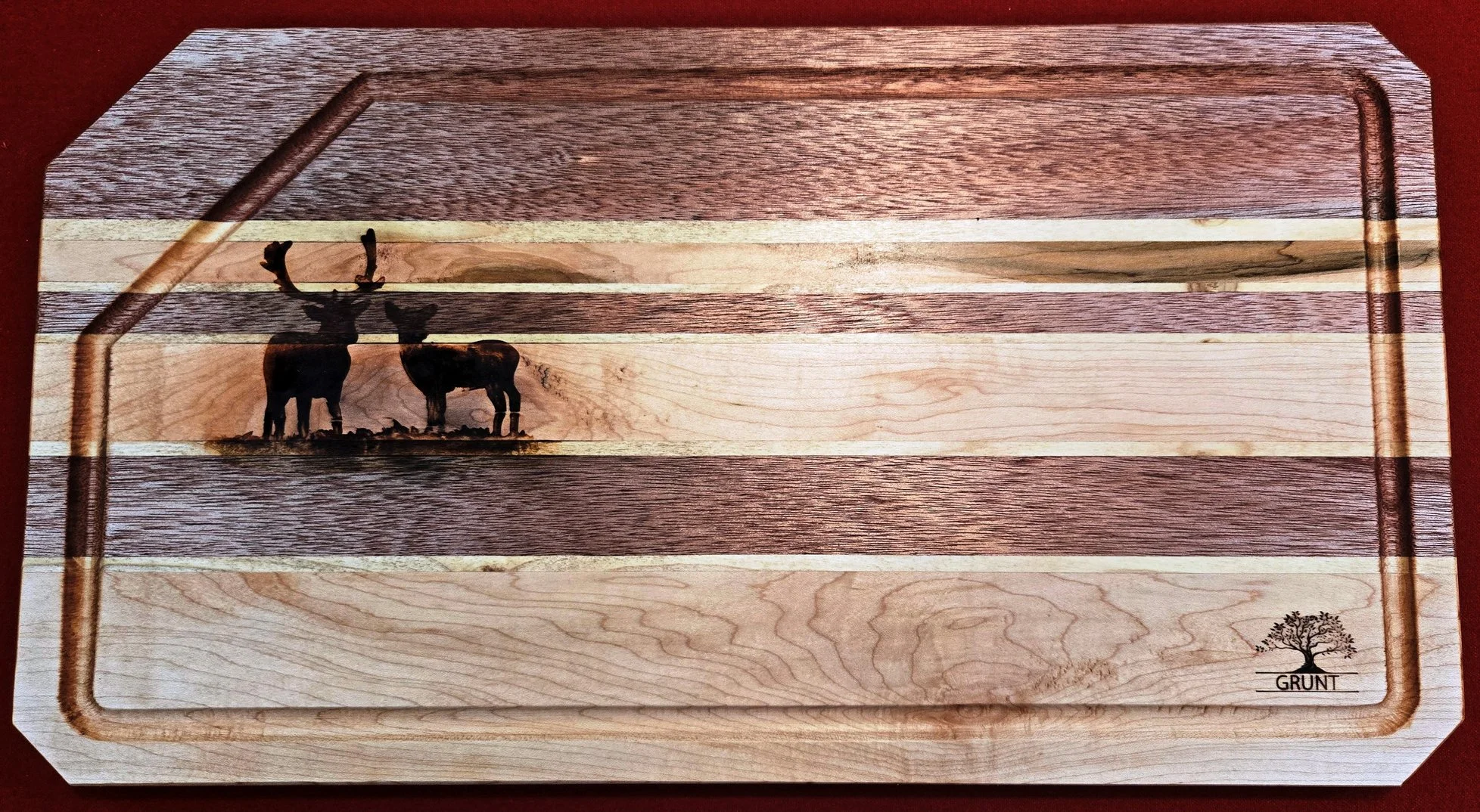 #51a Cherry/Mahogany/Poplar Cutting Board 21.5 x 11.5 x 1”.