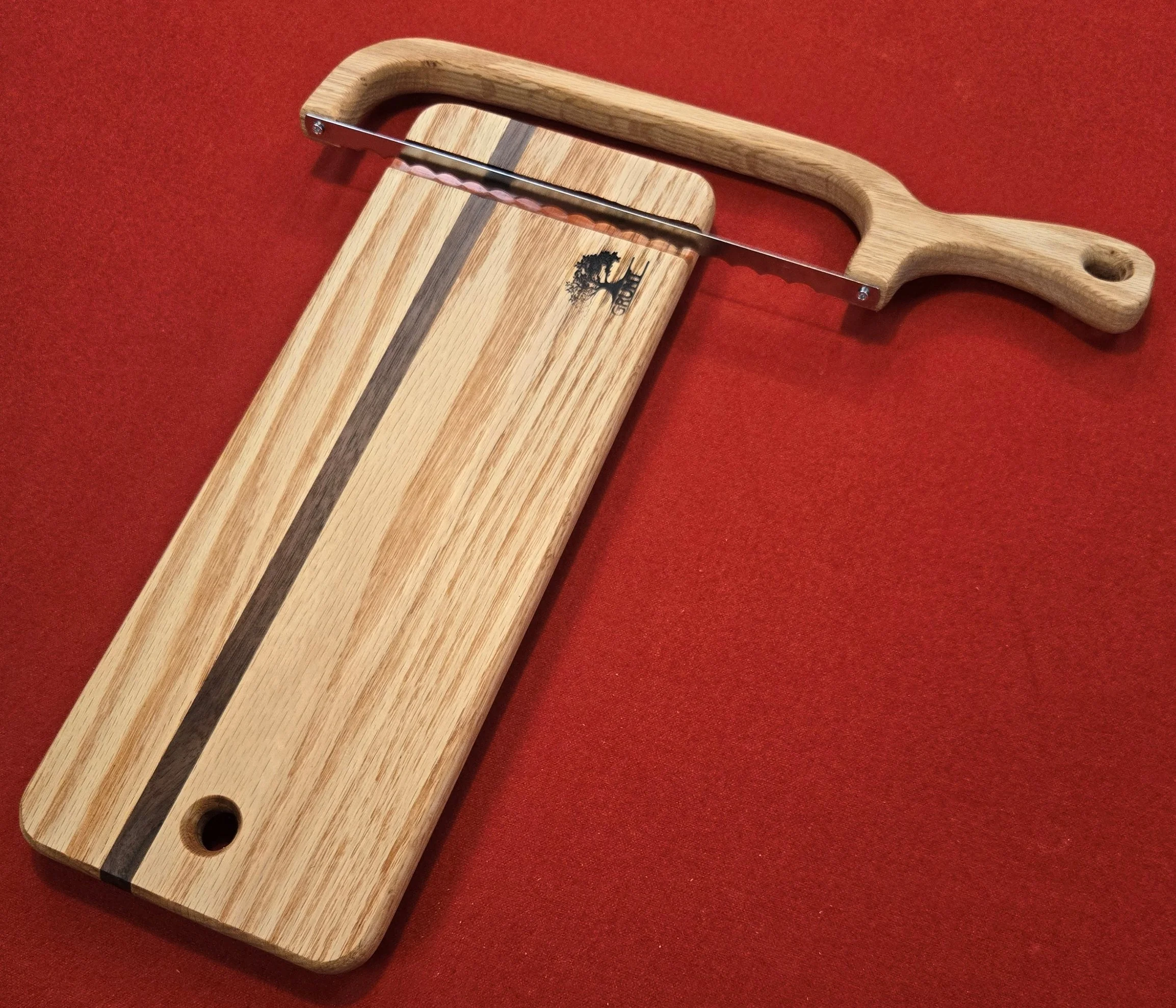 #48 HANDMADE Bread Board & Bread Knife  Oak & Walnut