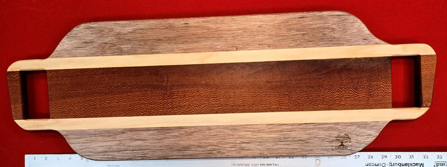 #52 Long Charcuterie /Centerpiece  Leopardwood/Mahogany/Poplar