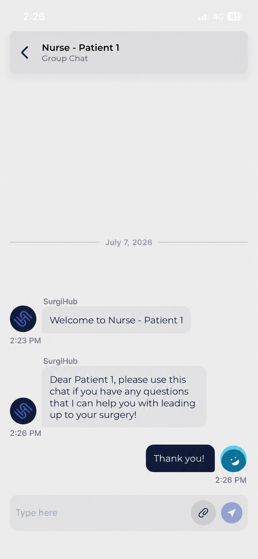 Patient chat
