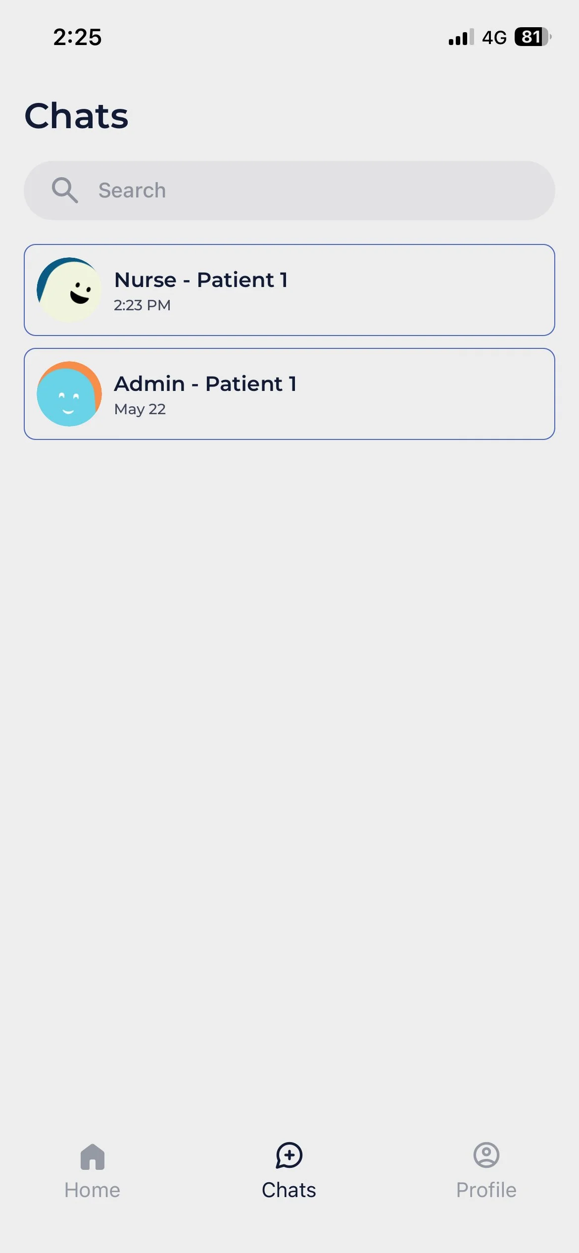 Patient chat on mobile