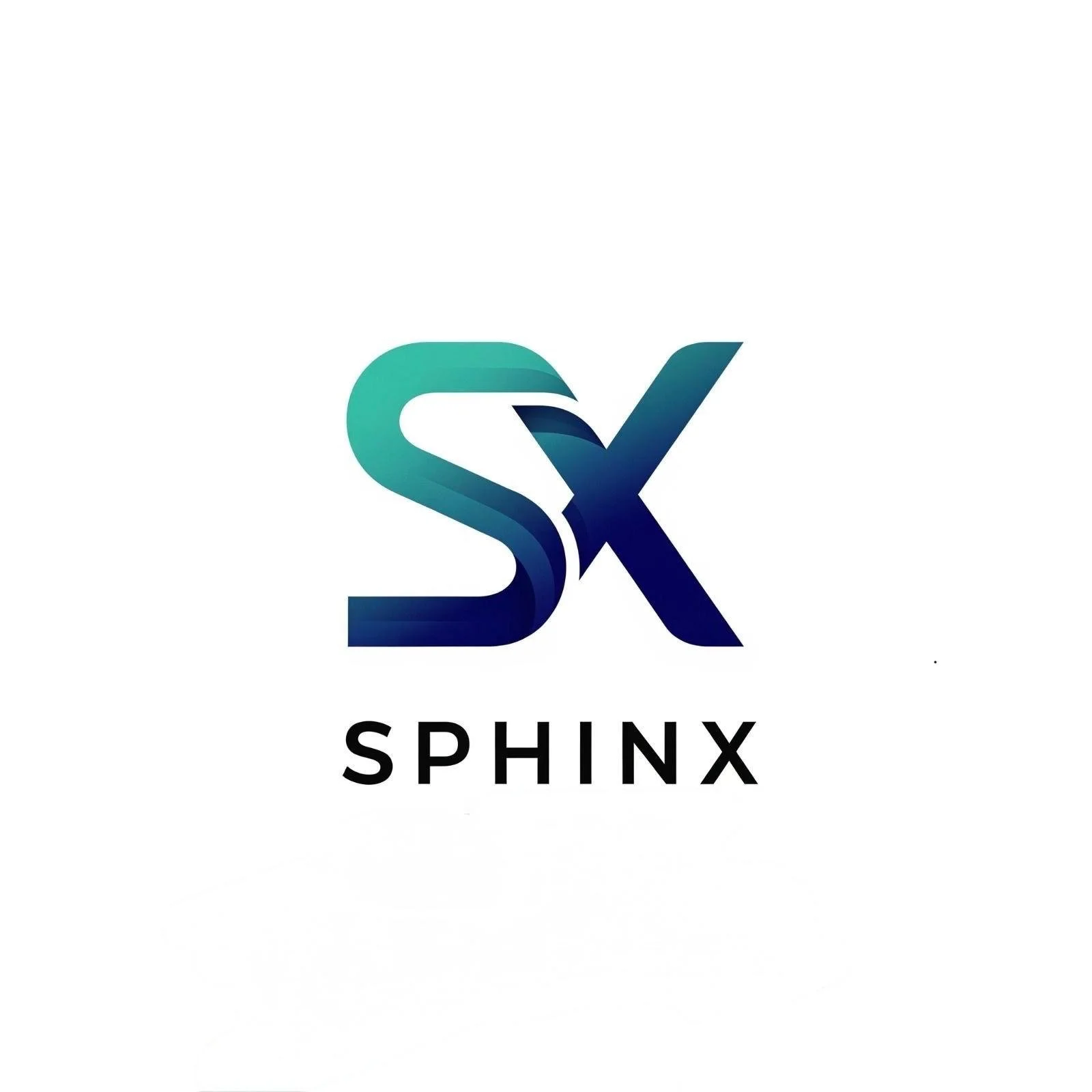 Stylized logo with the letters 'S' and 'X' in gradient blue-green shades above the word 'SPHINX' in black capital letters.