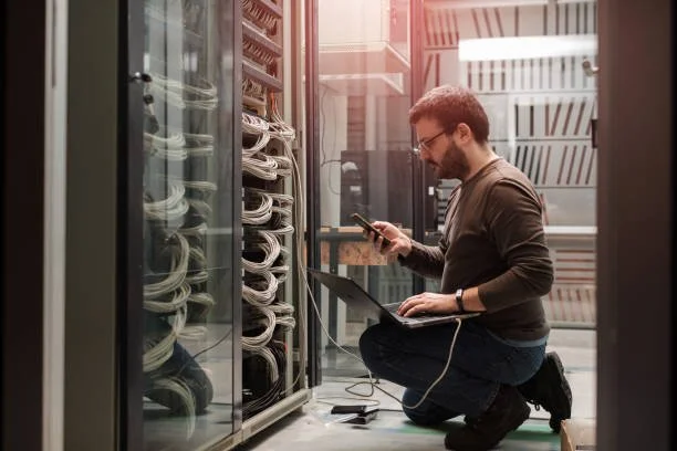 Core 1 IT Solutions field engineer performing server rack installation in Secaucus NJ data center