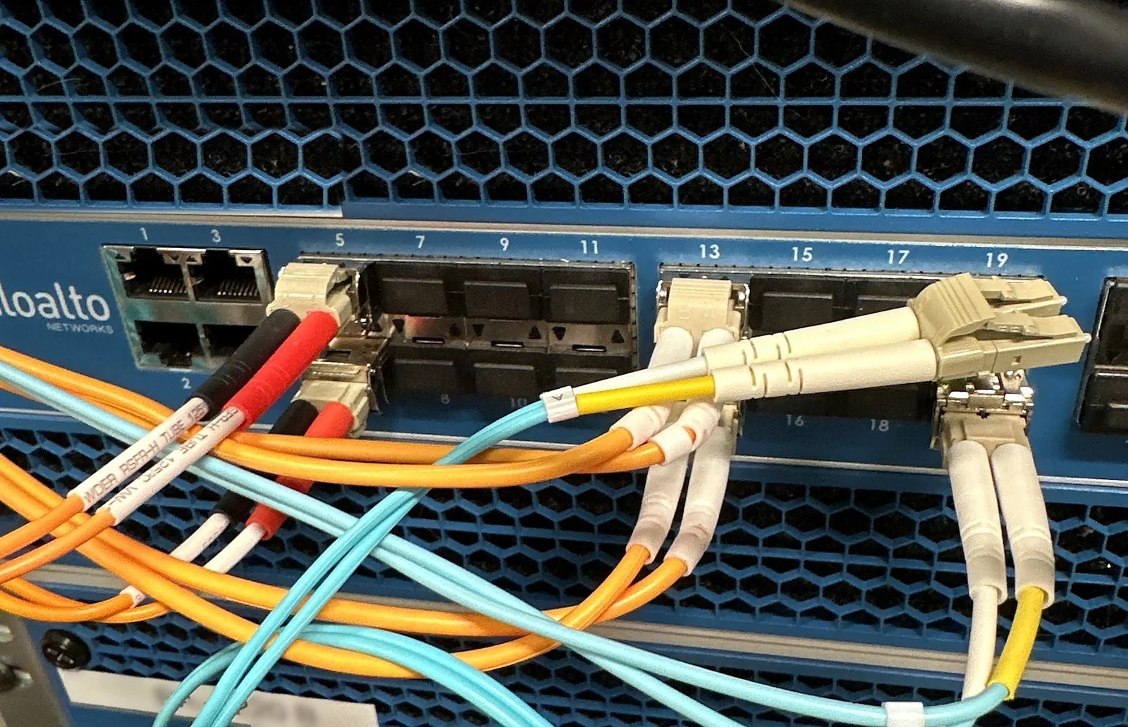 Palo Alto firewall with fiber patching