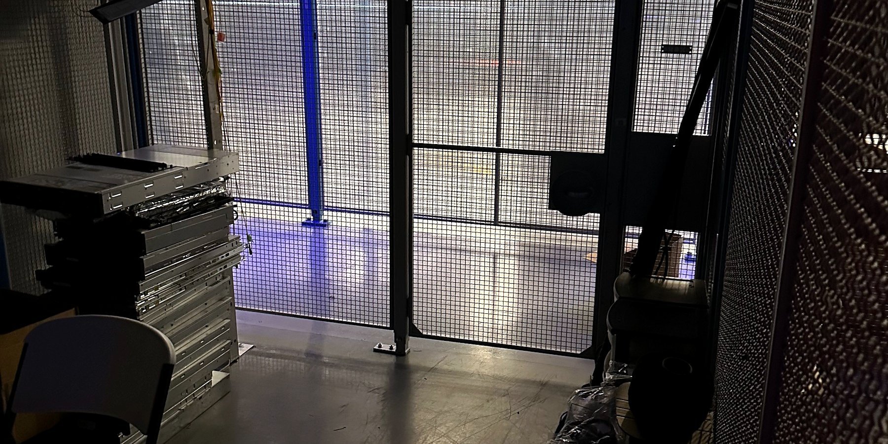 Colocation cage with cabinets ready for build-out