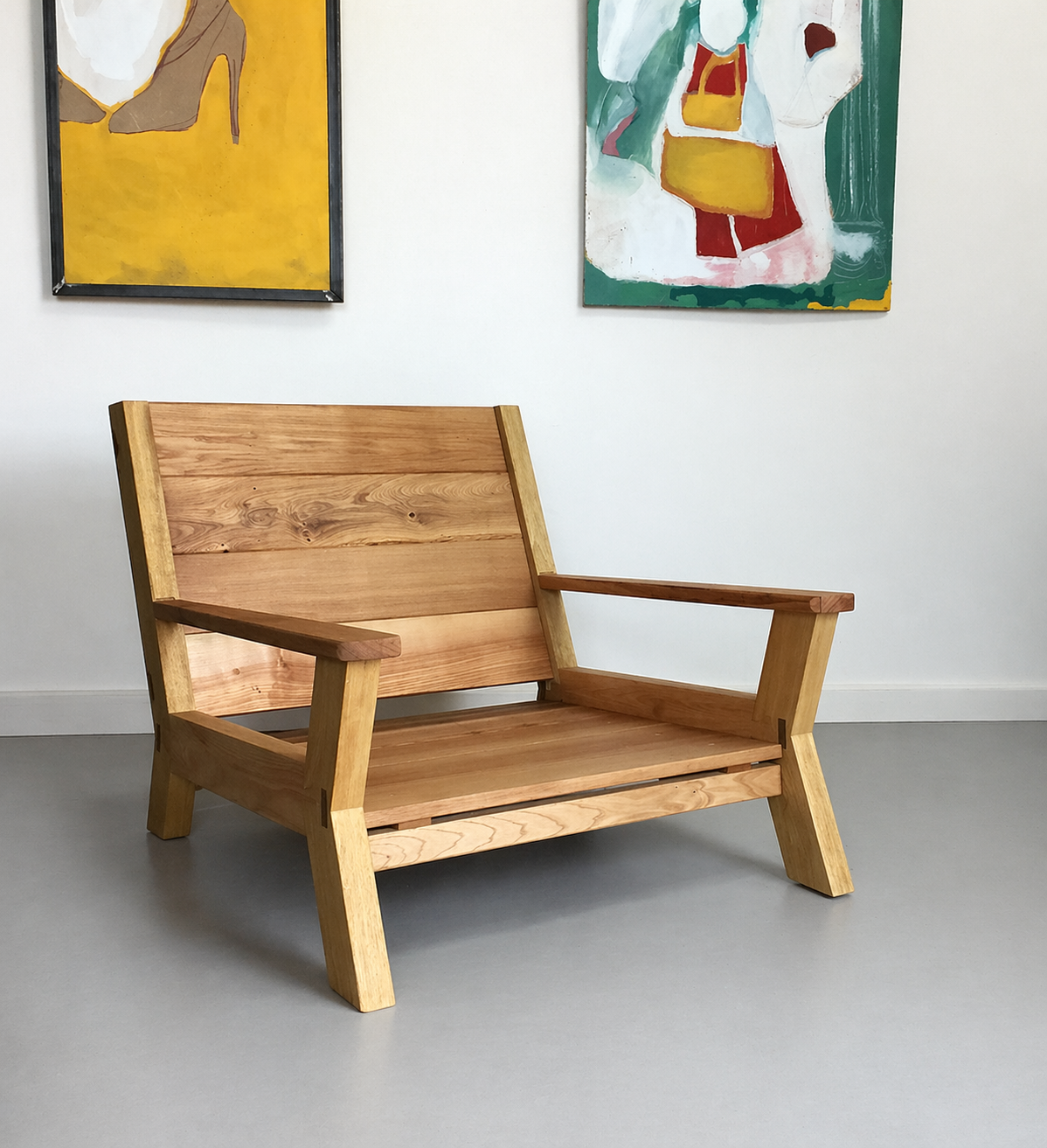 Bespoke solid wood lounge chair handmade in Bristol