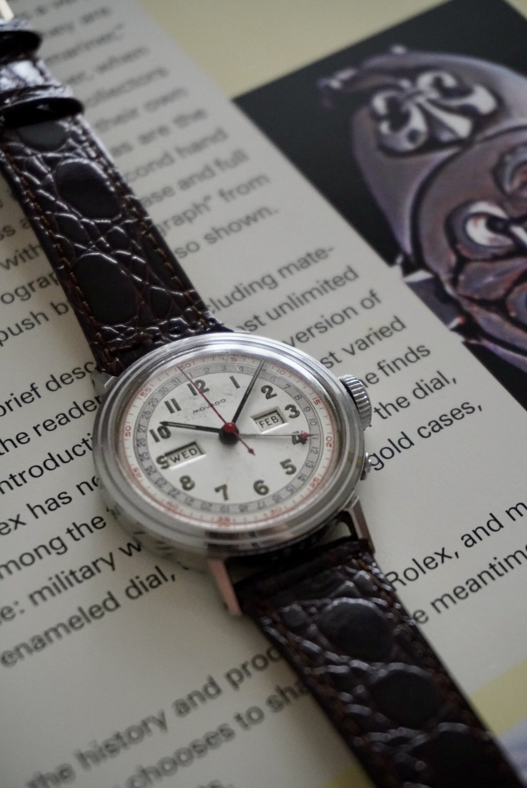 Movado Triple date calendograpgh C1950's, Francois Borgel case.