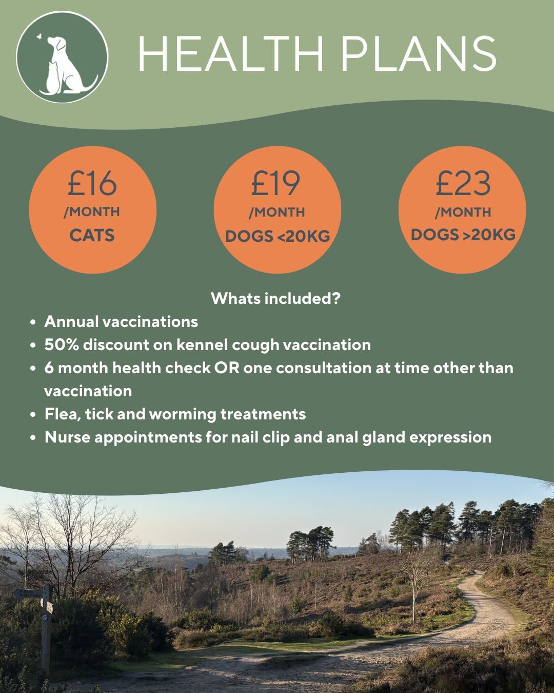 🐾 Your pets are part of your family! Keeping them happy and healthy and providing you with peace of mind is what we are here for.

Our Pet Health Plan is a simple way to keep on top of your pets&rsquo; routine care. Easy monthly payments by Direct D