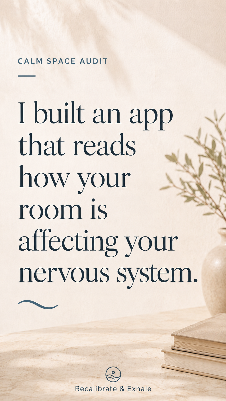 Advert for the app that evaluates the visual quality of your room