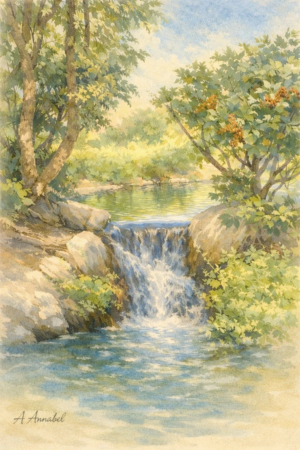 Quiet Cascade watercolour.jpeg