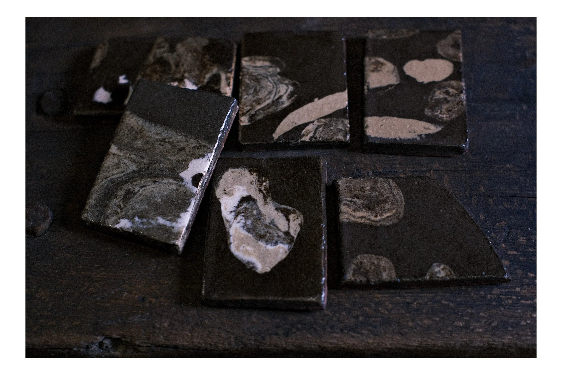 Test tiles for handmade ceramic tiles