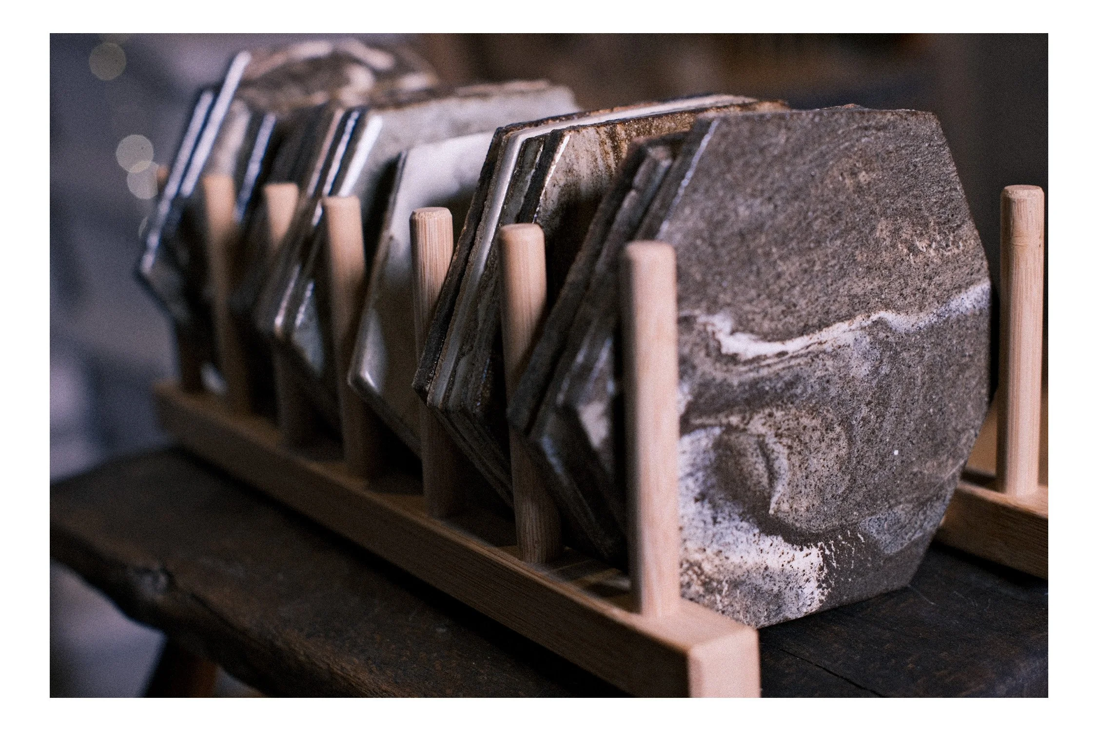 Image of hand made ceramic tiles.