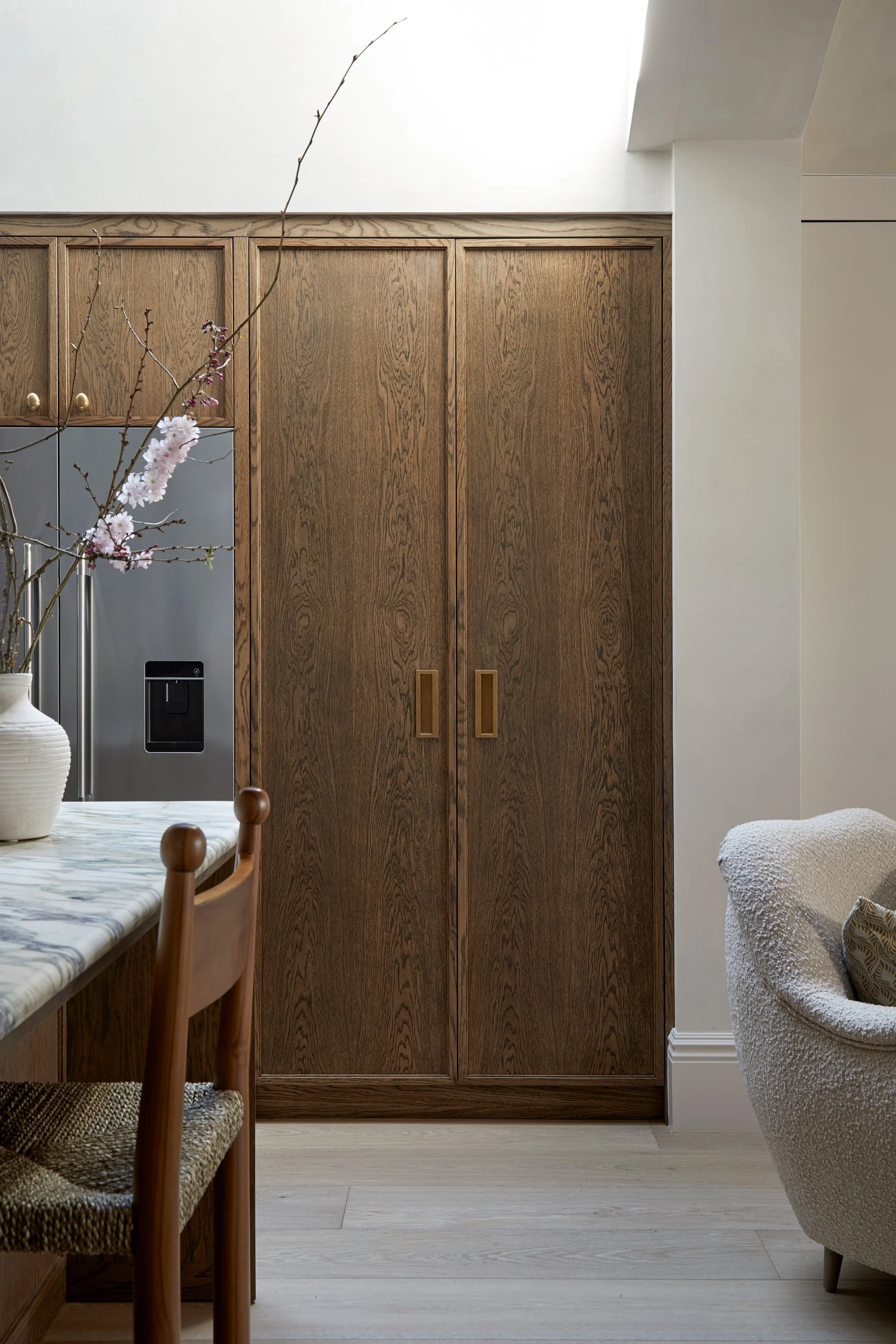 Detail of cabinetry in a bespoke kitchen by Greenstreet Furniture