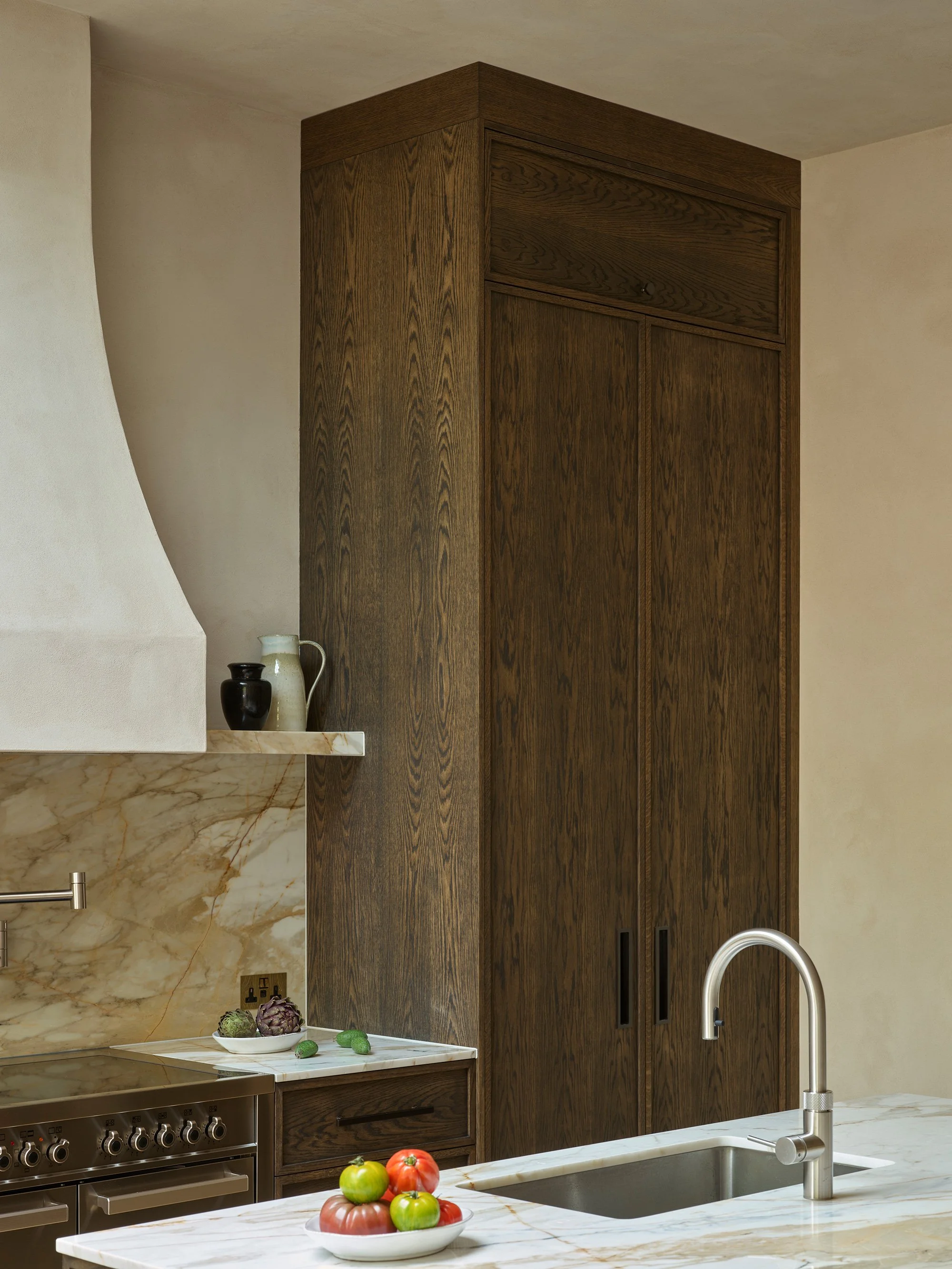 Detail of cabinetry in a bespoke kitchen by Greenstreet Furniture