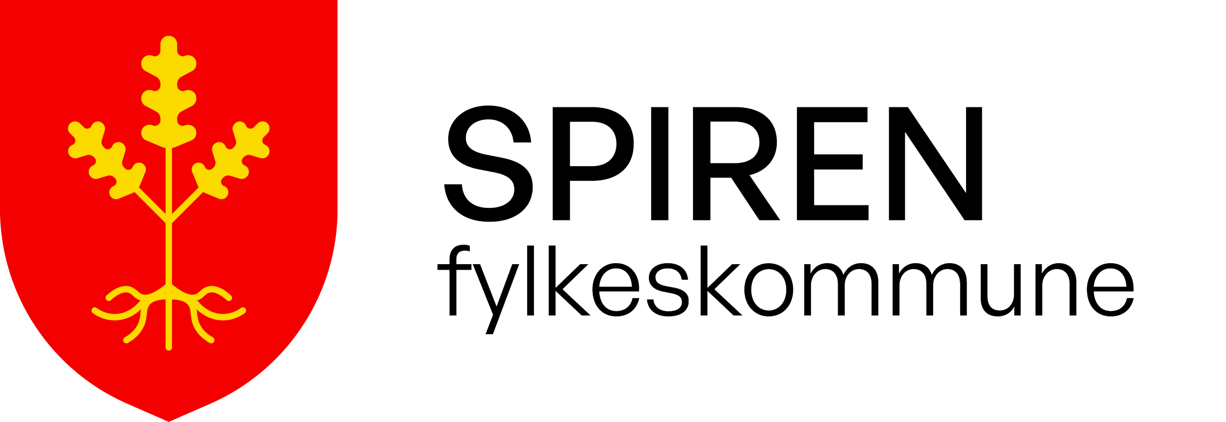 The logo of Spiren TFK, a Norwegian municipality, featuring a red shield with a yellow stylized tree or plant symbol, and the text 'SPIREN fylkeskommune' in black.