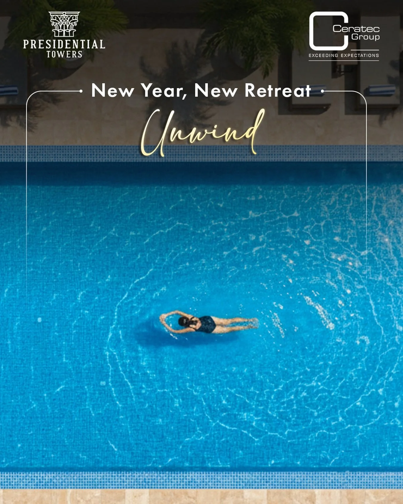 New year, new retreat &mdash; unwind by the swimming pool at Presidential Towers, where every moment feels like a quiet escape. 
.
.
.
#PresidentialTowers #CeratecGroup #PoolsideLiving #NewYearNewRetreat #Explore