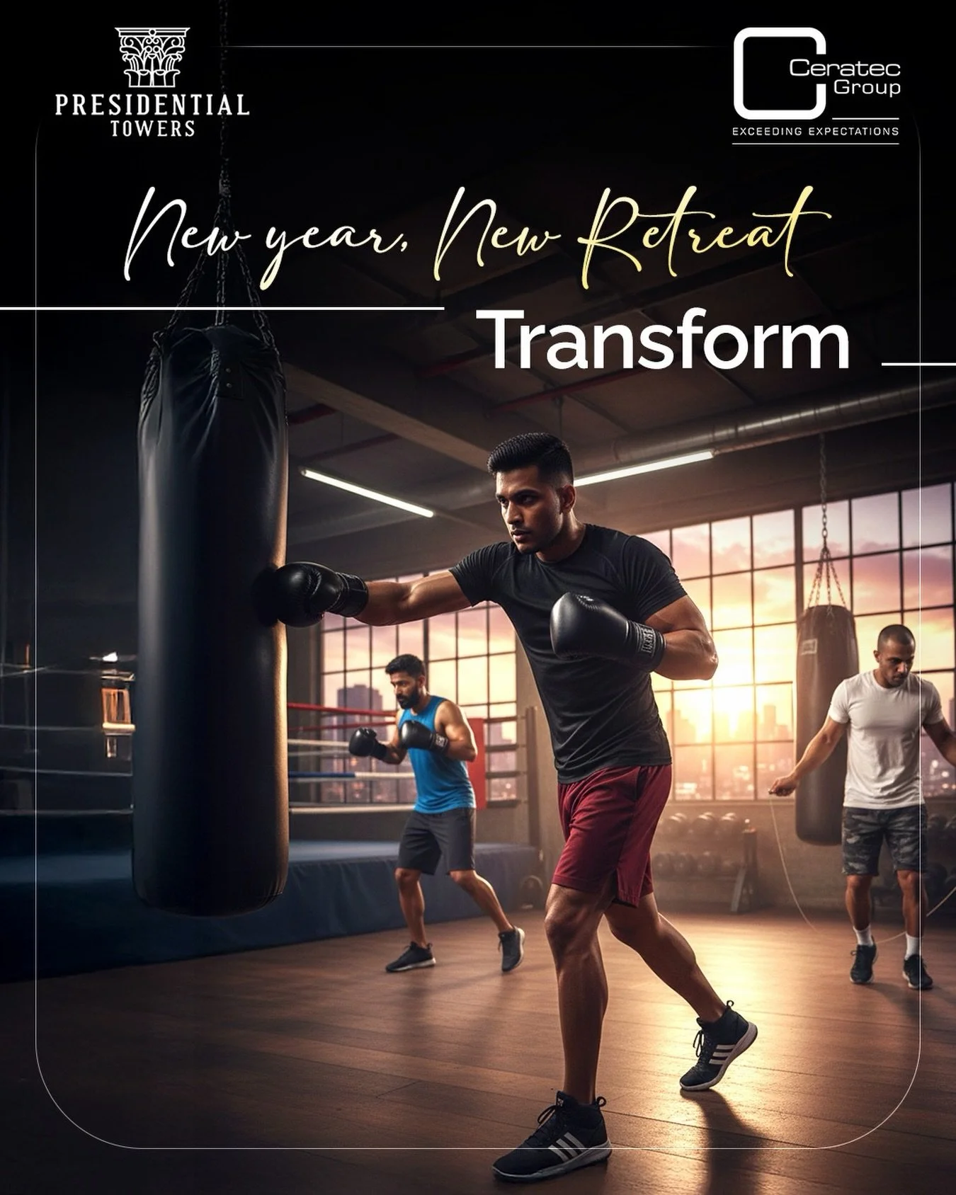 New Year, New Retreat at Presidential Towers &mdash; step in, switch on, and move ahead with renewed energy.
.
.
.
#NewYearNewRetreat #CeratecGroup #MoveWithPurpose #Gym #Explore