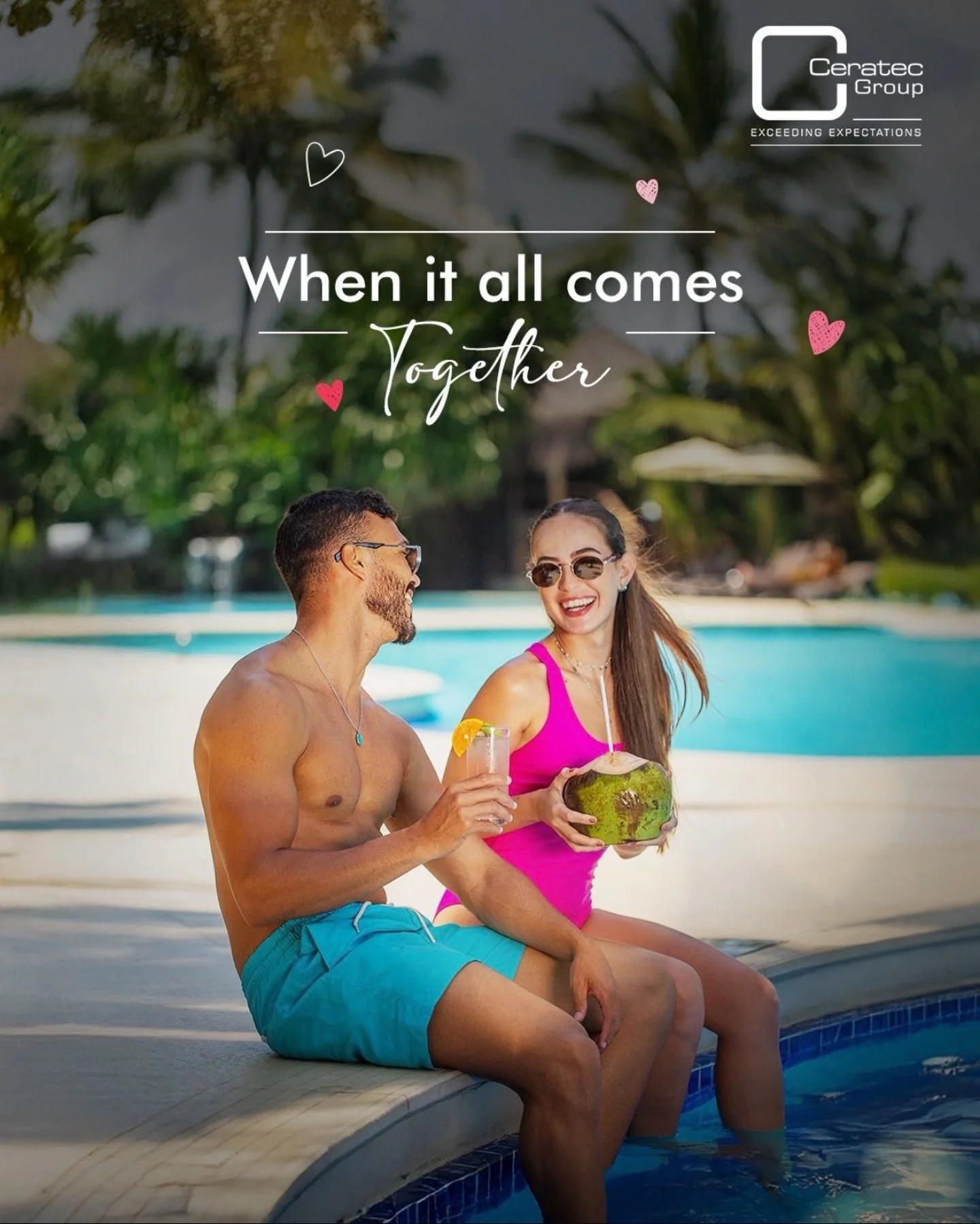 Happy Valentines Day💗- 
Sunshine, laughter, and moments that feel effortless. Because life is better when everything you love comes together in one place.
.
.
.
#CeratecGroup #ResortStyleLiving #CoupleGoals #ValentinesDay #Explore