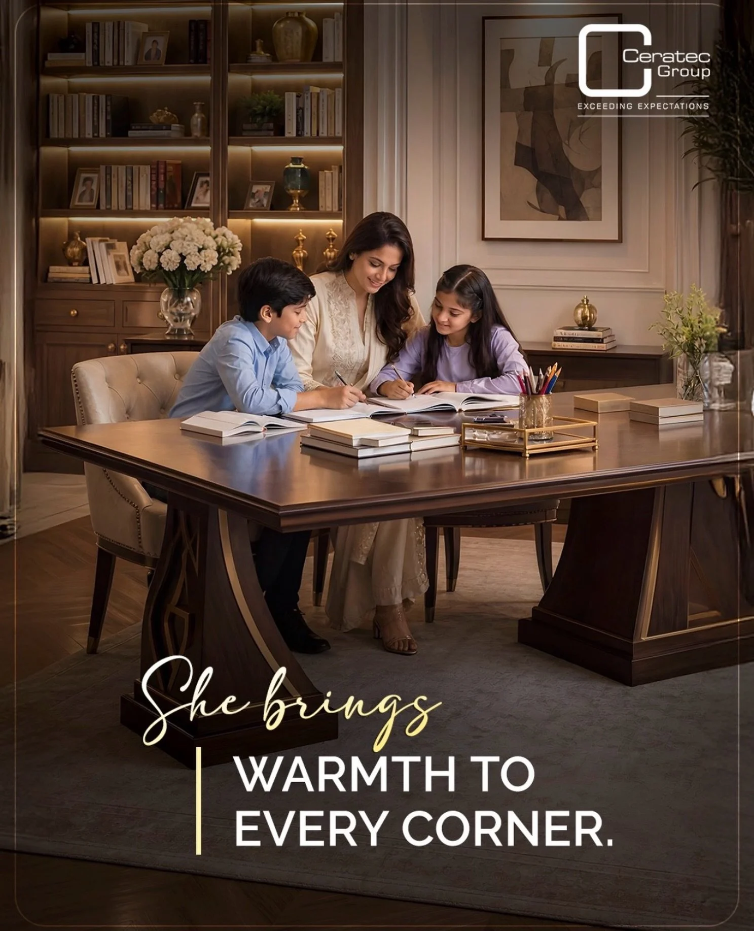 A mother is the heart of every home, turning spaces into places filled with love, comfort, and togetherness. ✨🤍

#CeratecGroup #WarmthOfHome #LuxuryLiving #ElegantSpaces #PuneRealEstate