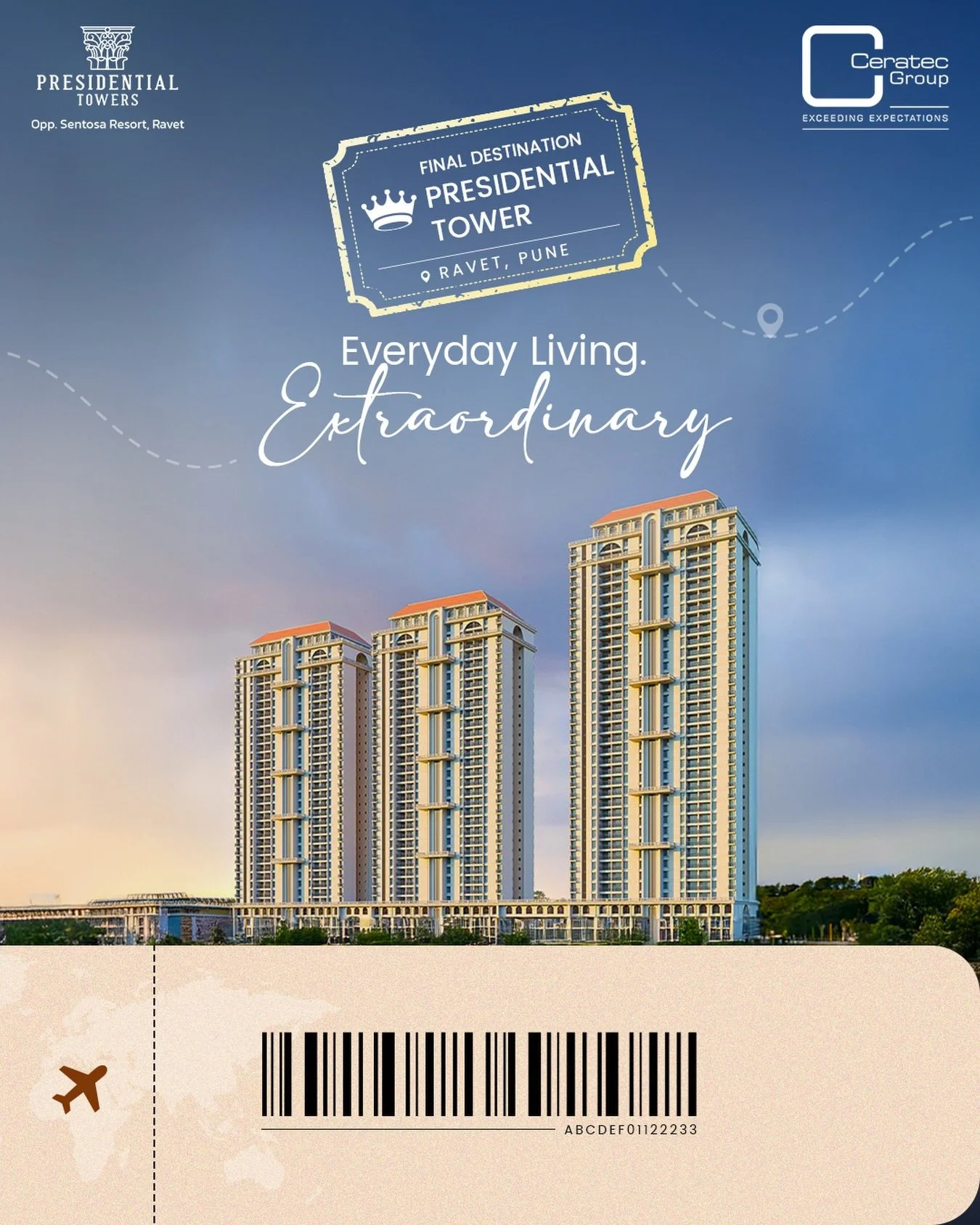 The most luxurious journeys don&rsquo;t always require a passport.
At Presidential Towers by Ceratec Group, every
sunrise inspires, every moment unwinds, and every day
feels a little more extraordinary!

 #CeratecGroup #LuxuryRedefined #PuneRealEstat