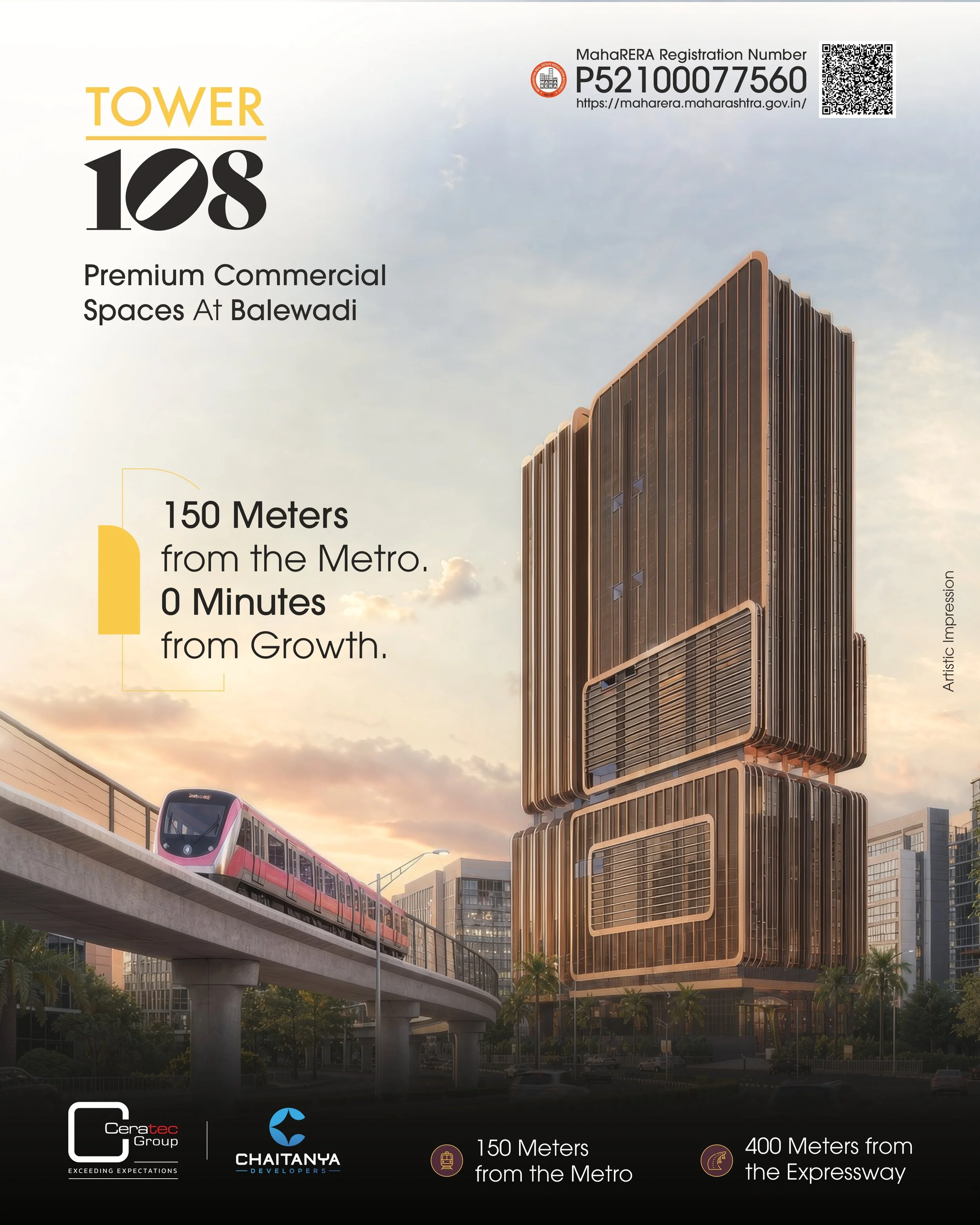 Success begins with connectivity.

Located just 150 meters from the Metro and 400 meters from the Expressway, Tower 108 offers exceptional accessibility for businesses, employees, and customers. A strategic location that keeps your business connected
