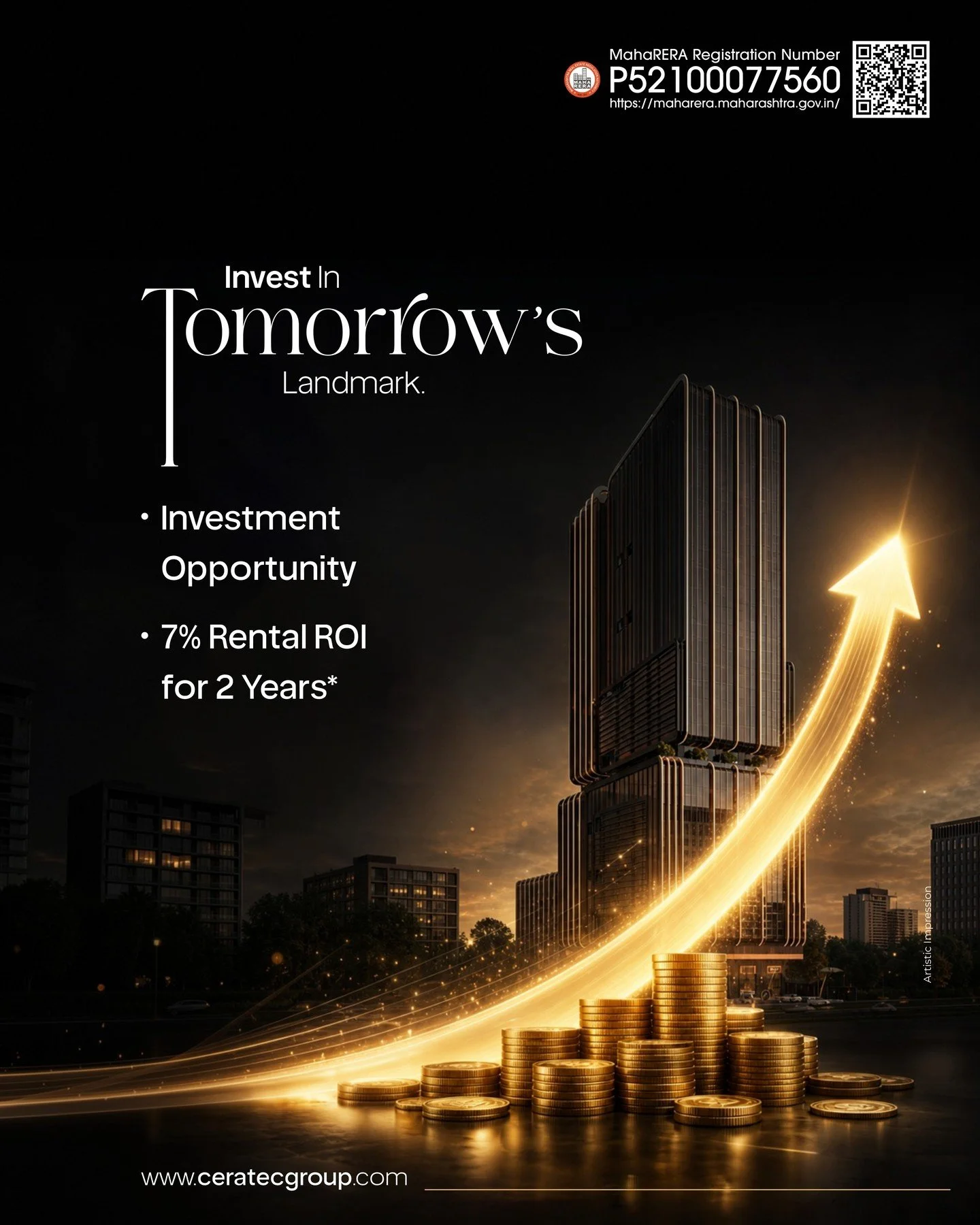 A smart investment for a brighter future.

Secure your place in one of Pune's most promising commercial destinations. With attractive rental returns, premium office spaces, and a landmark location, Tower 108 is built for businesses and investors look