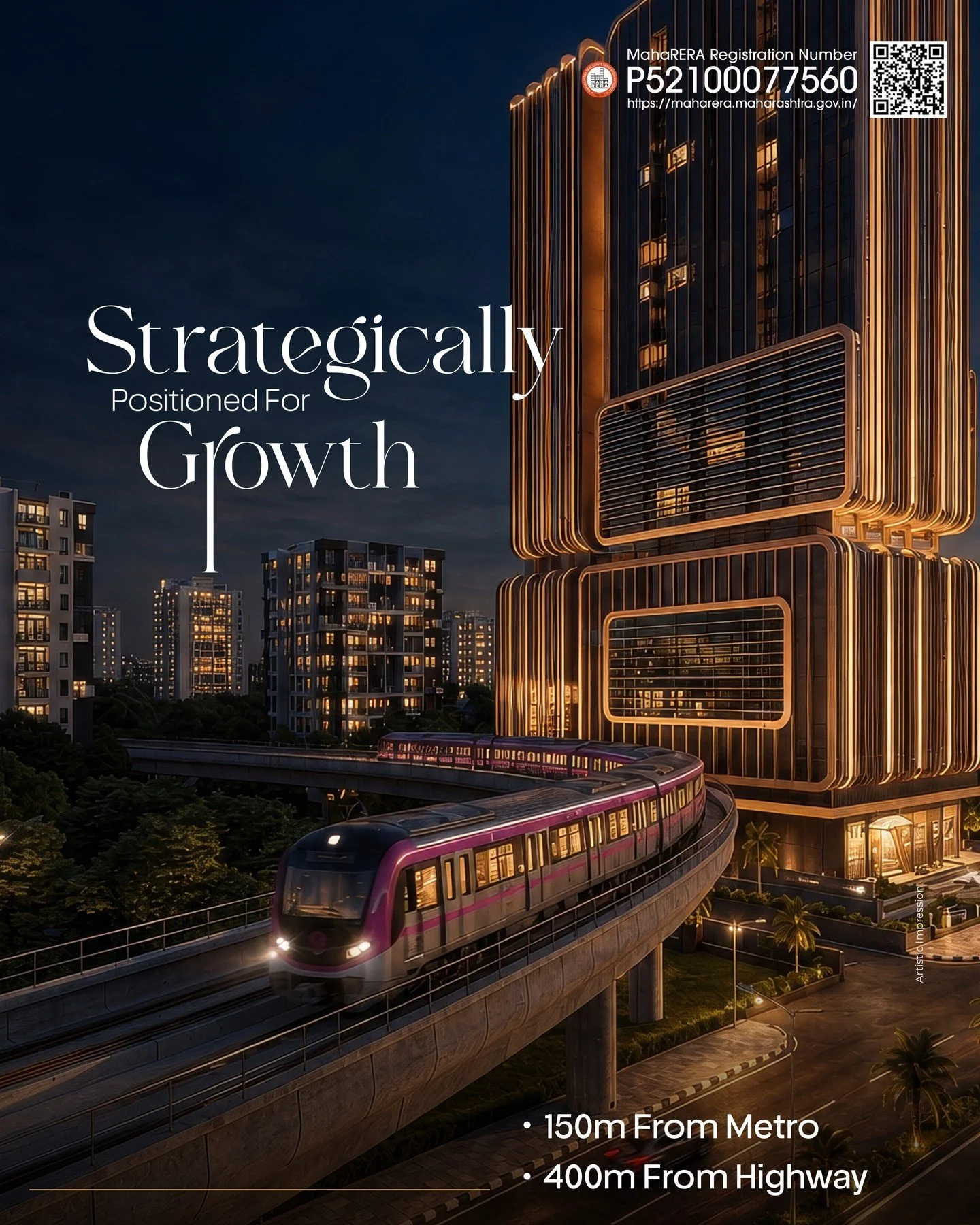 Position your business at an address designed for long-term success. With seamless access to the metro and highway, Tower 108 offers the perfect blend of convenience, visibility, and future-ready infrastructure. Invest in a location that keeps your b