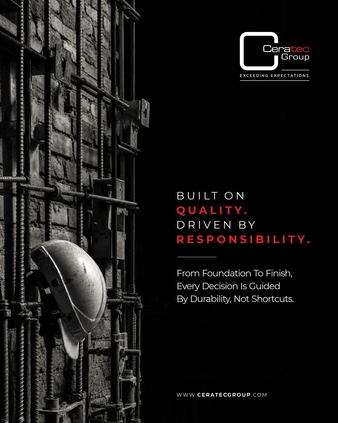 True strength is in the details. From foundation to finish, we prioritize long-term durability over quick shortcuts&mdash;ensuring every structure stands the test of time. Quality isn't just a standard we meet; responsibility is the promise we build 