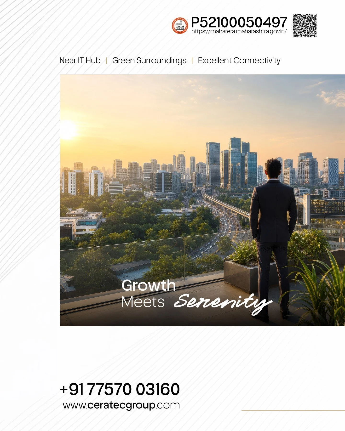 Connected To Growth. Surrounded By Serenity.
Seamless access to IT hubs while staying close to nature.

#ConnectedLiving #GrowthMeetsSerenity #HinjawadiLiving #NatureConnected #PuneRealEstate