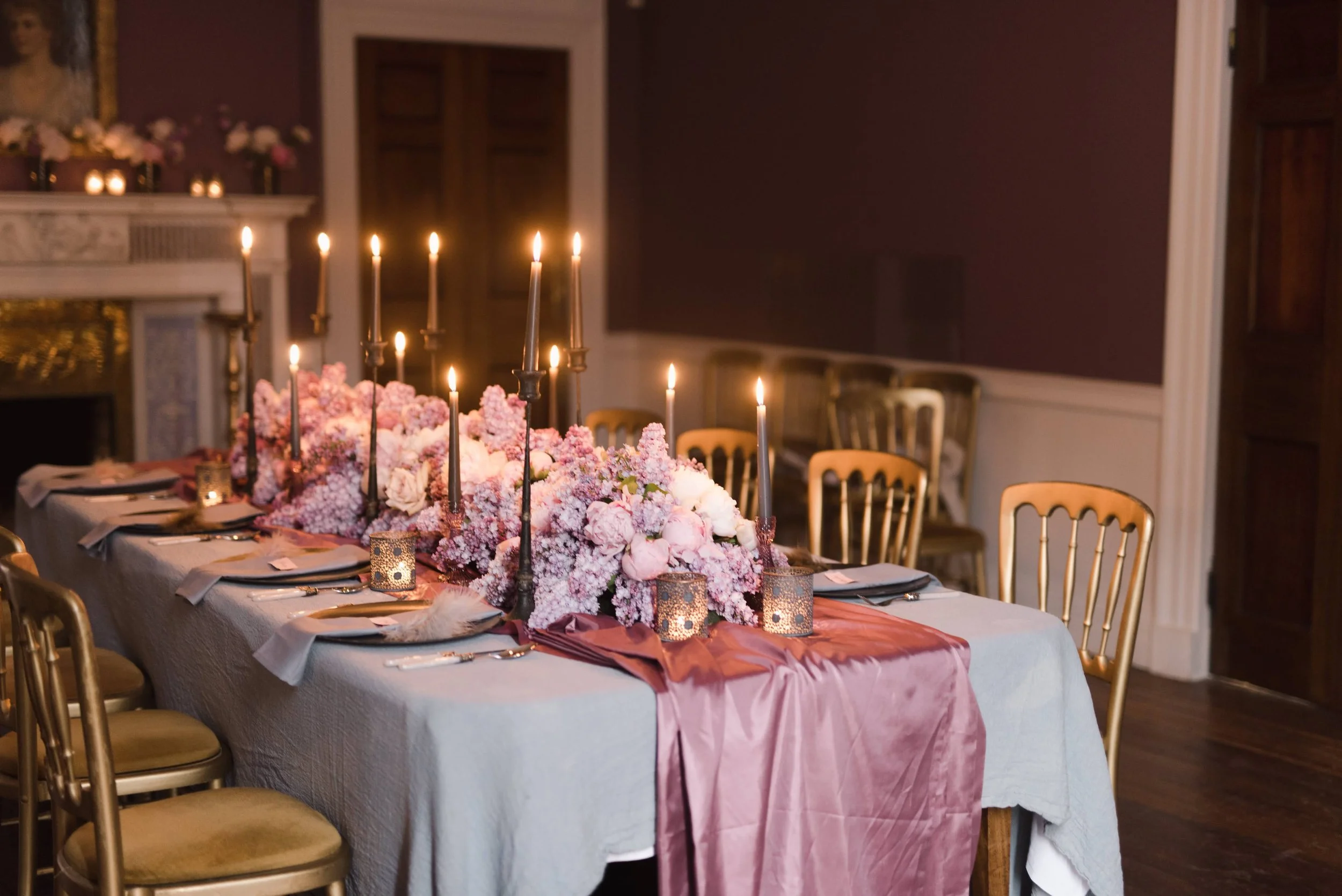 Table with candles lit