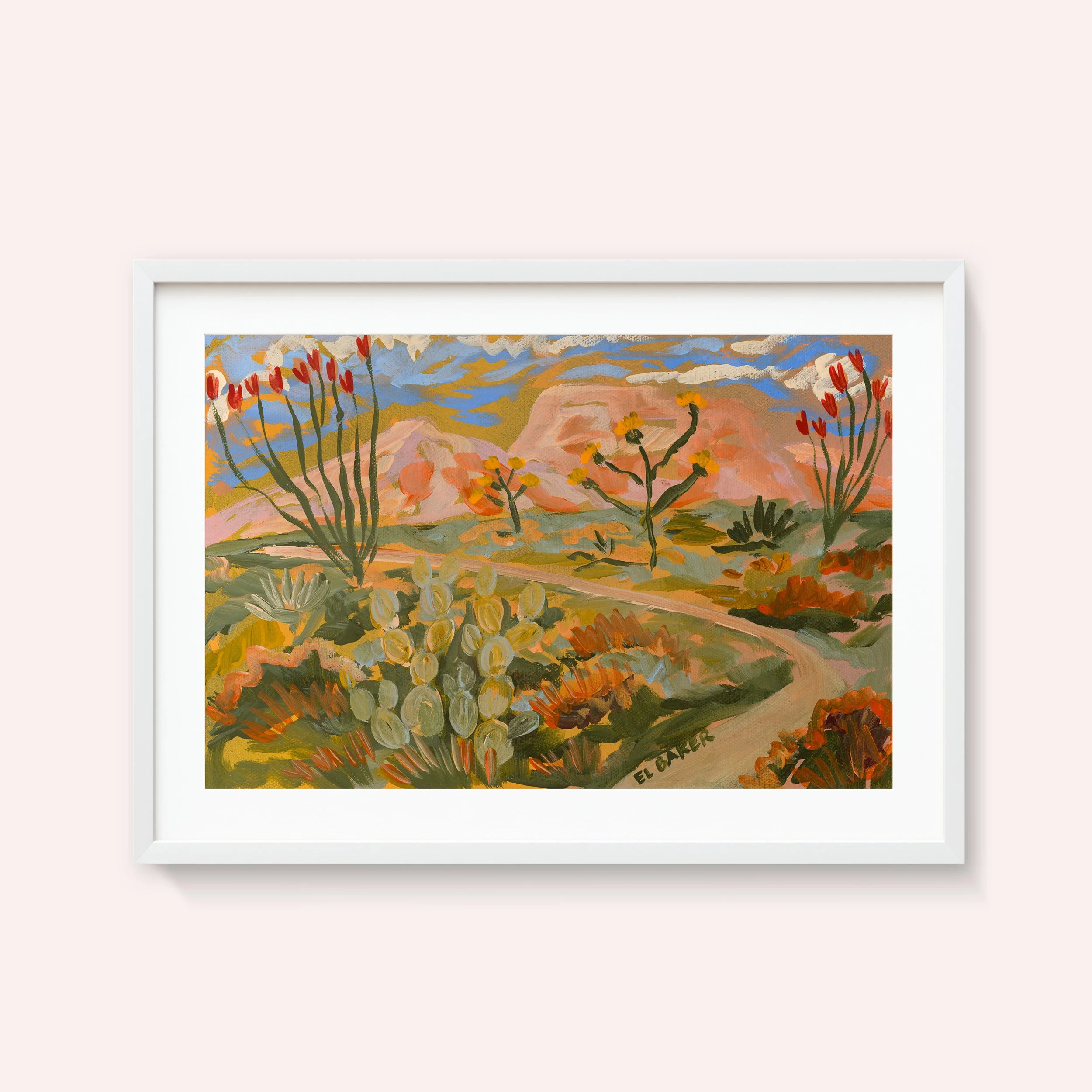 Marbella Hills White Framed