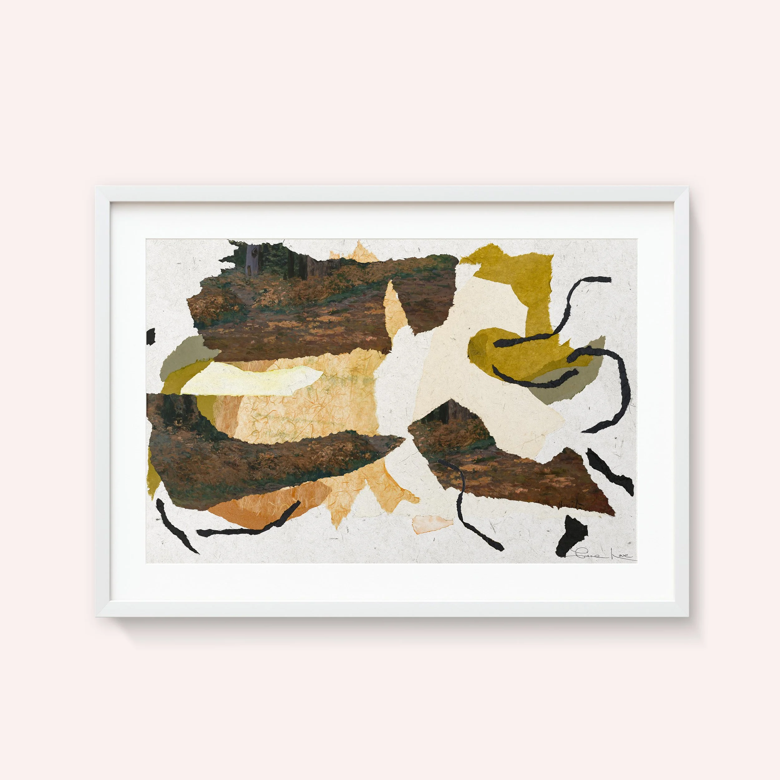 Dunes De Sable Et Sauge White Framed