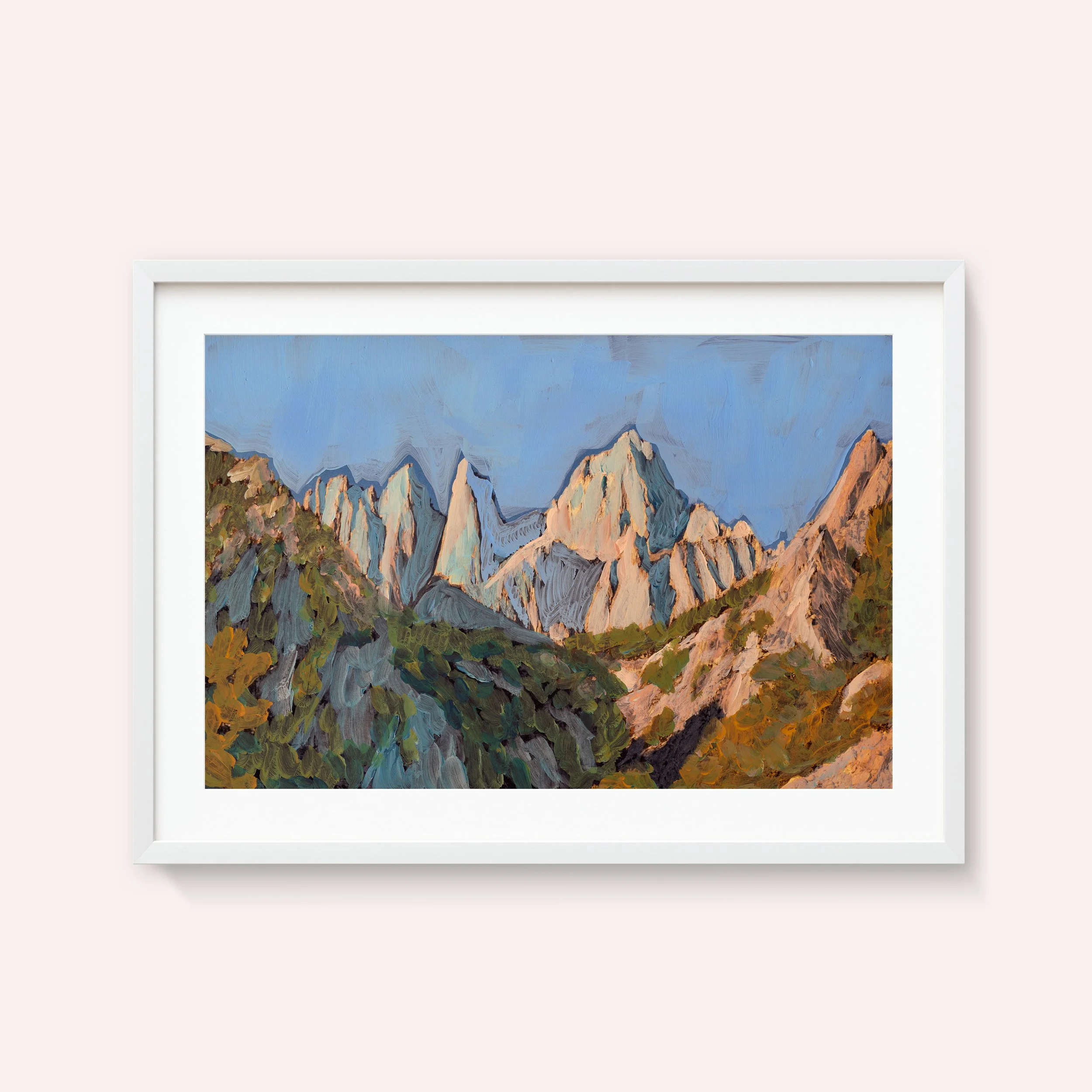 Montanas de Andalucia White Framed