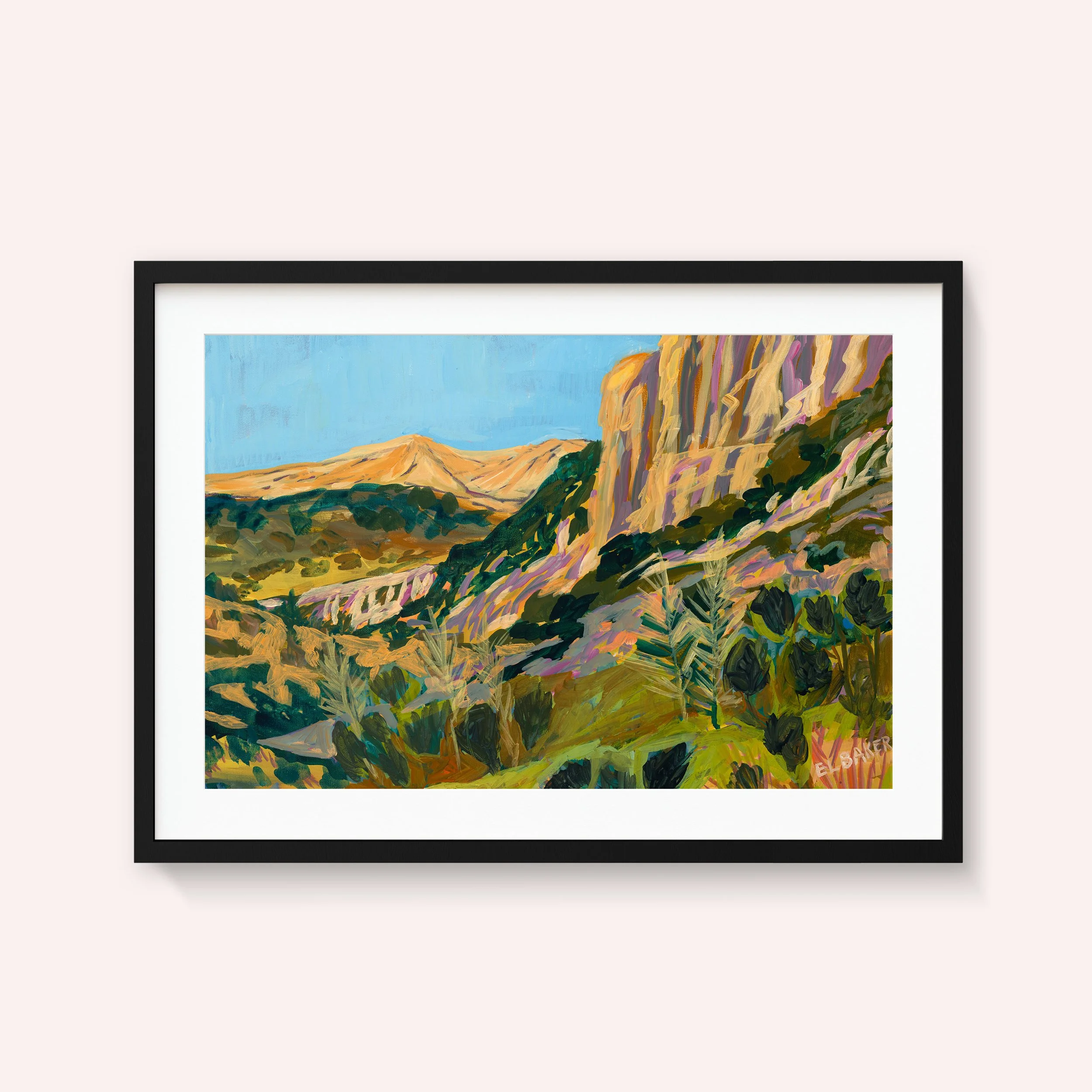 Marbella Mountain Sunset Black Frame