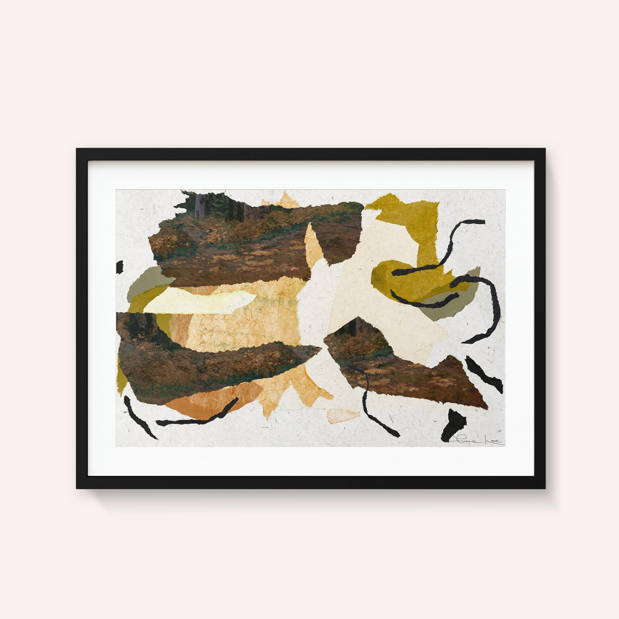 Dunes De Sable Et Sauge Black Framed