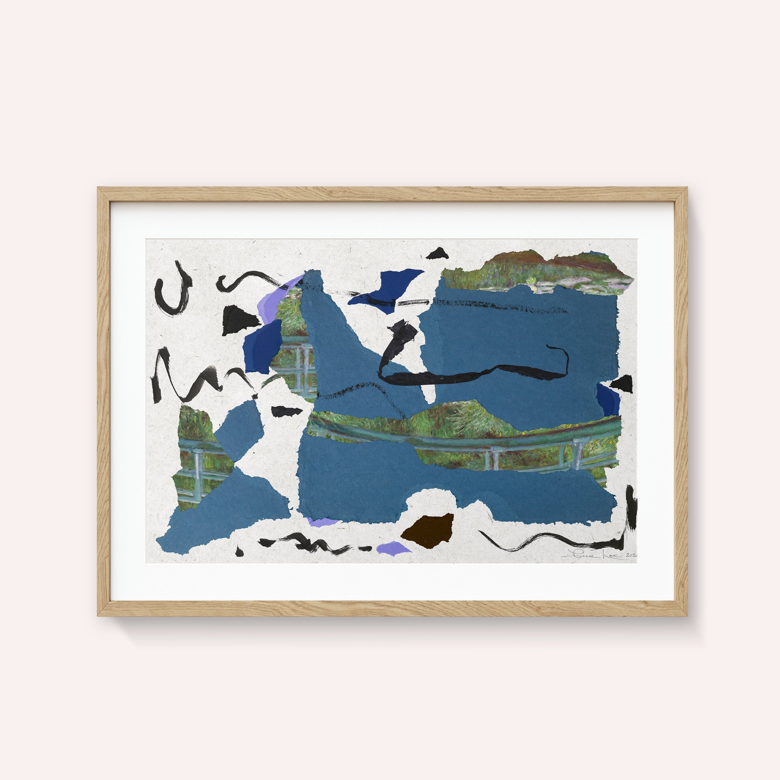 Lac Bleu Placide Natural Framed